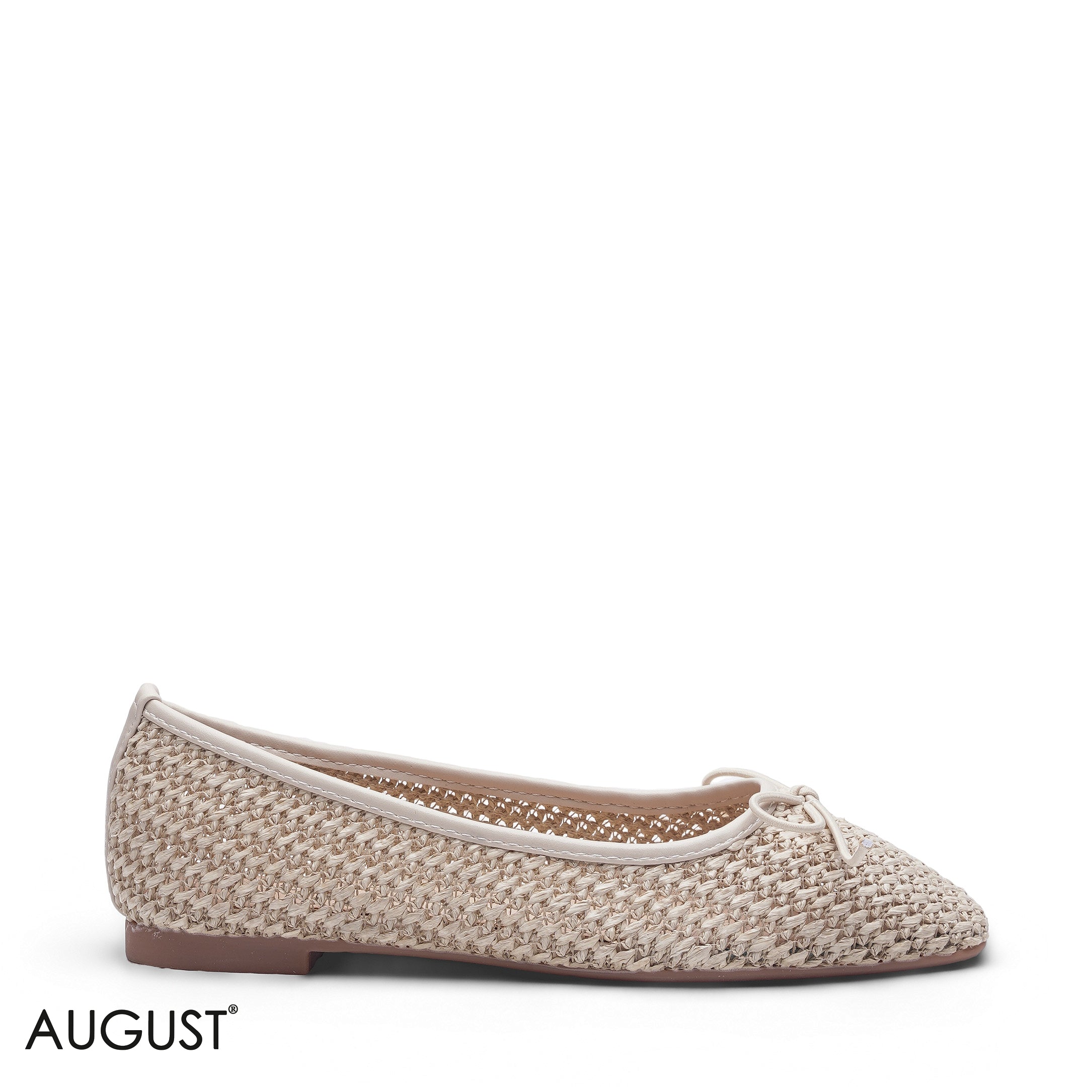 ELEGANT CLASSIC BEIGE TEXTURED FABRIC CHAIN MULE