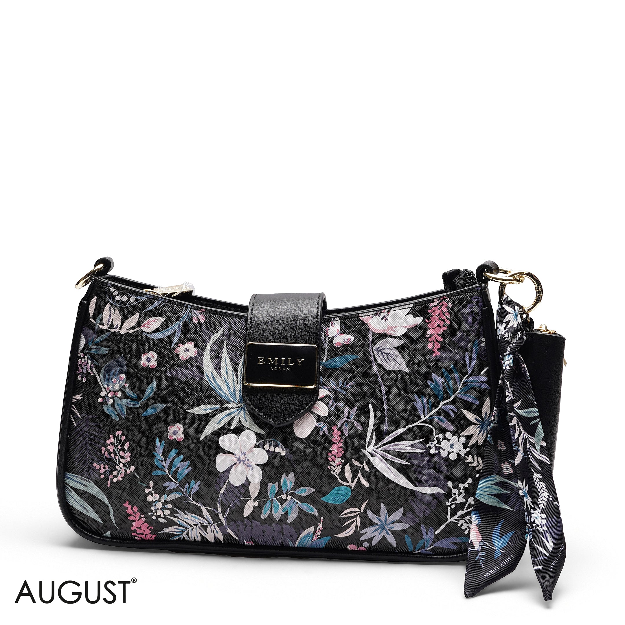 TEXTURED SHOULDER BAG WITH POUCH AND SCARF