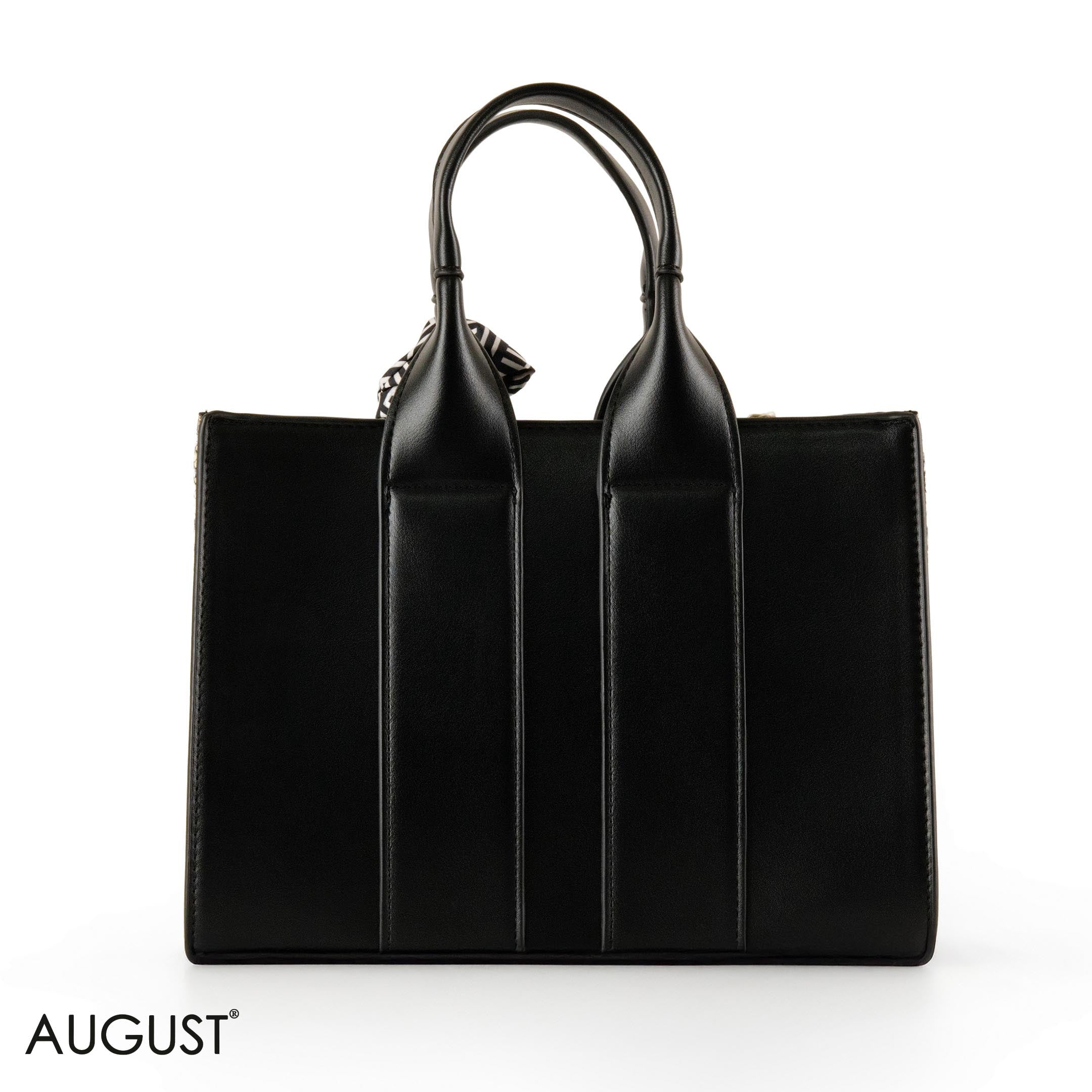 SPECIAL DESIGN LEATHER HANDBAG WITH SCARF - MED