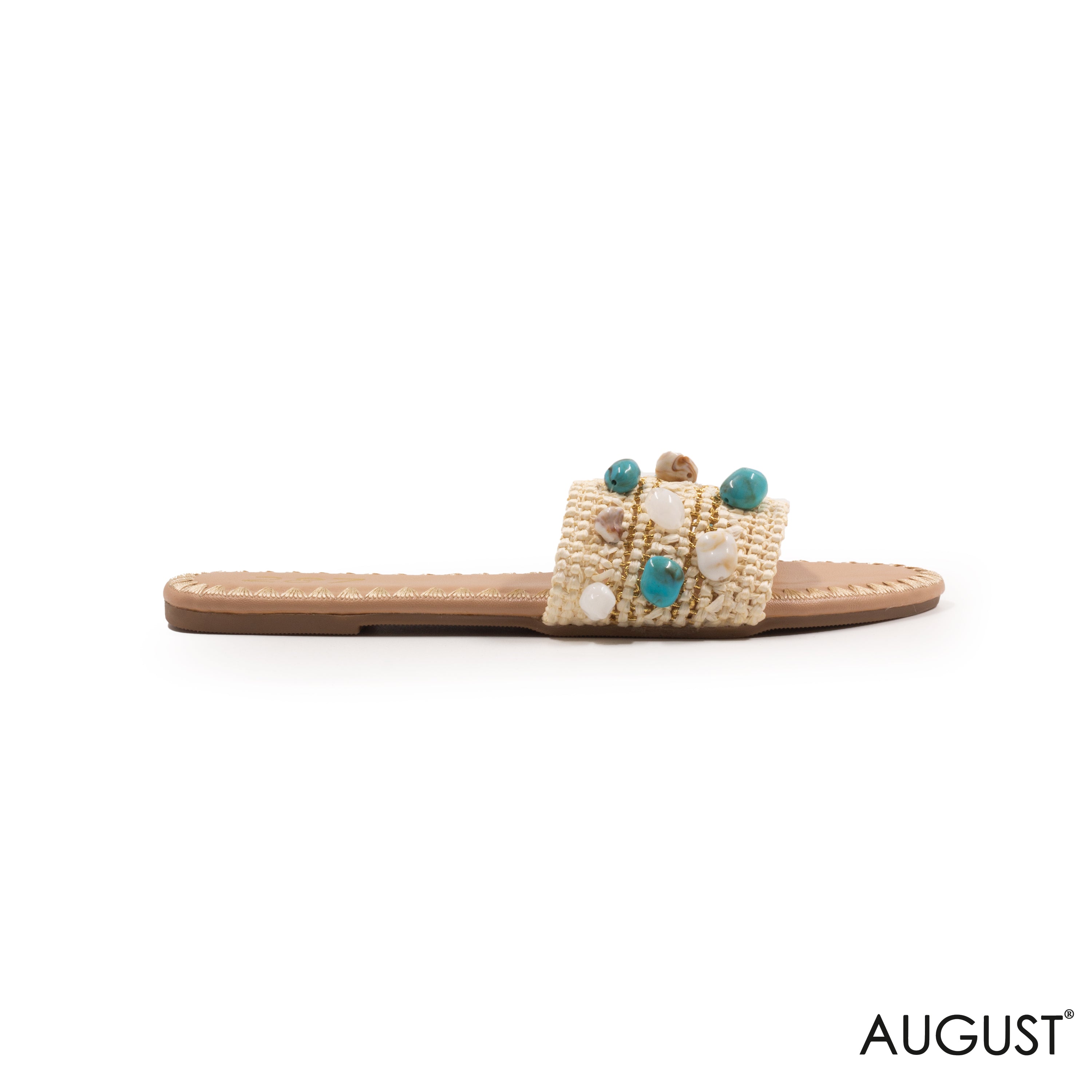 WOVEN STRAPS FLAT SLIPPERS WITH DETAILS SHELLS