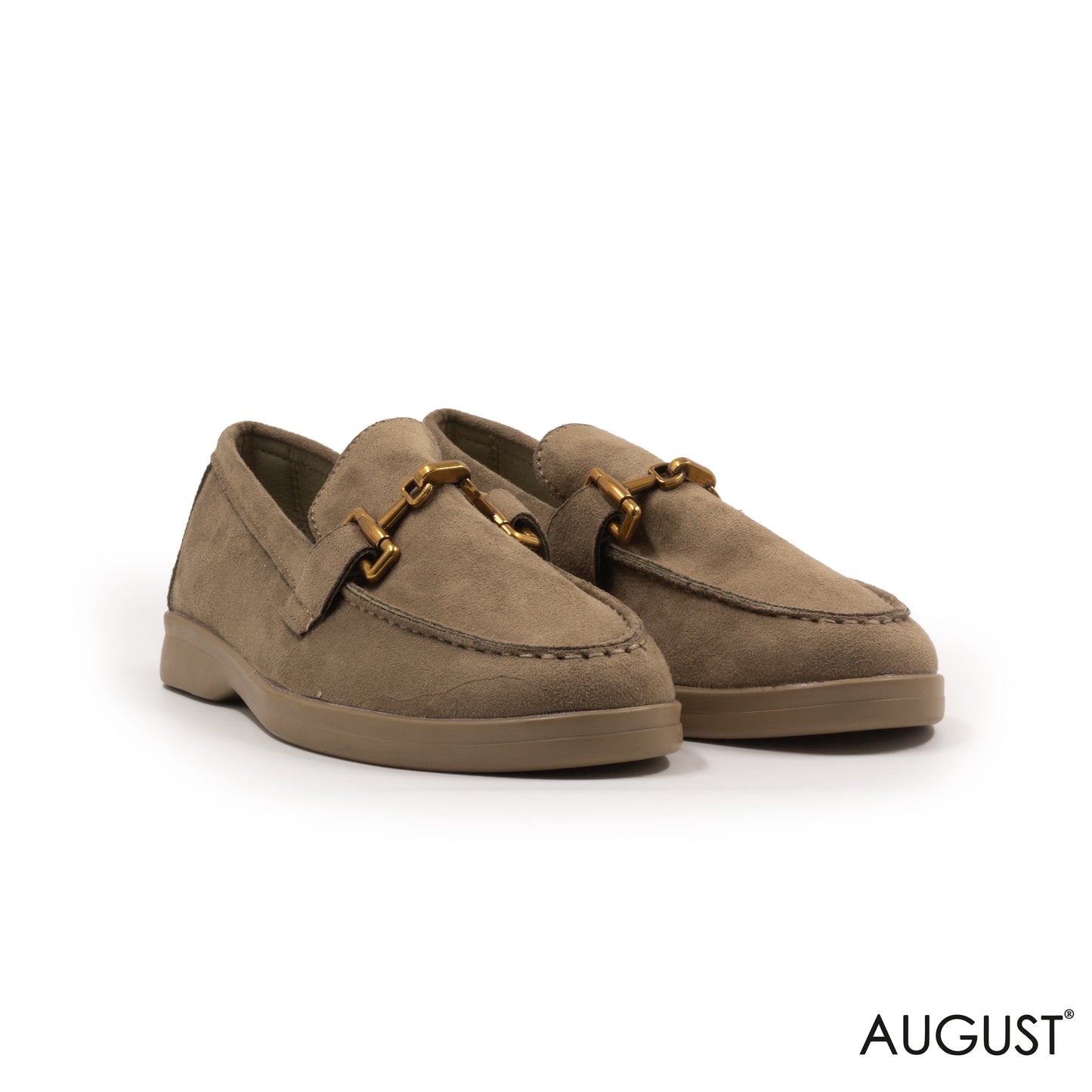 SPLIT CHAMOIS LOAFERS WITH BUCKLE