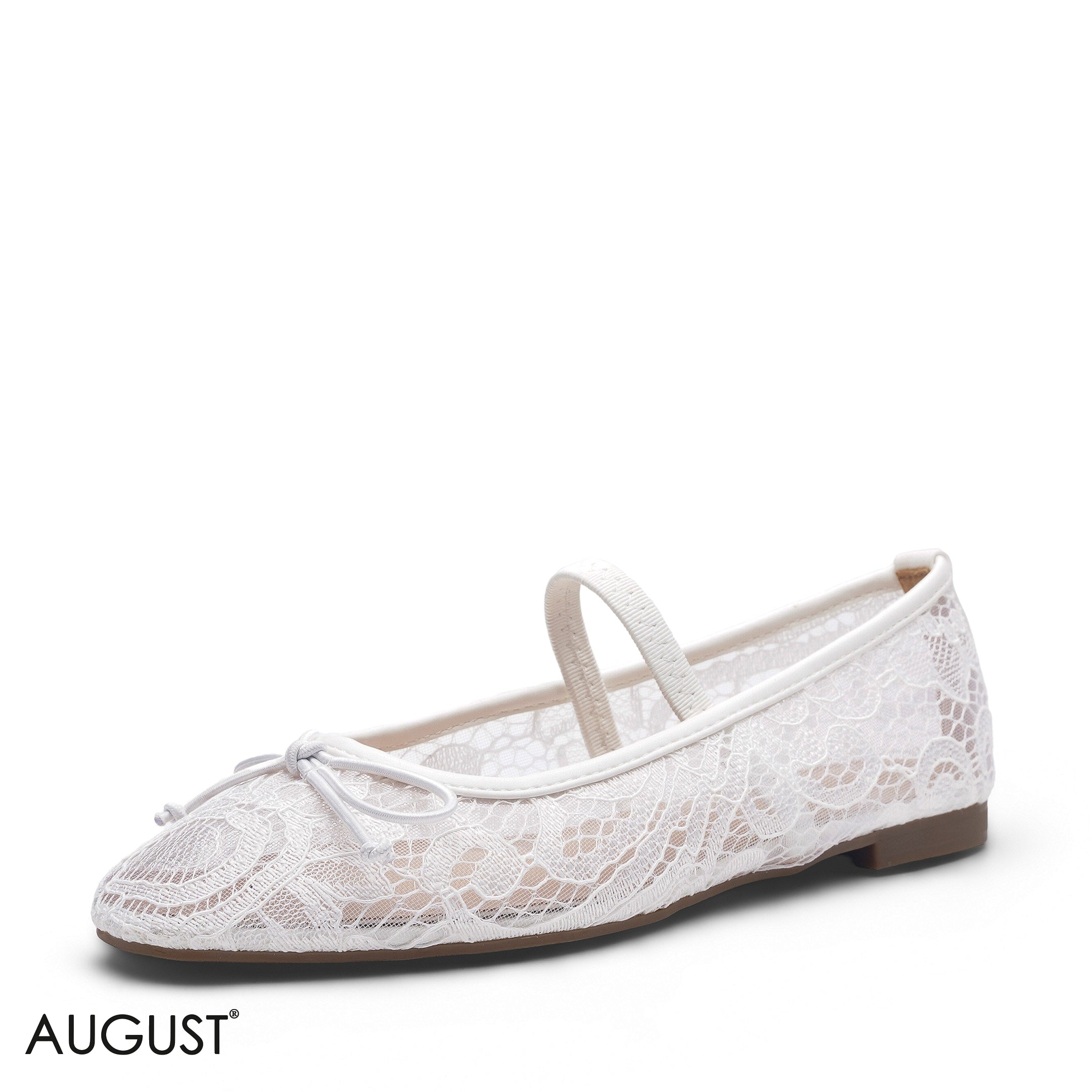 ELEGANT WHITE LACE BOW BALLERINA