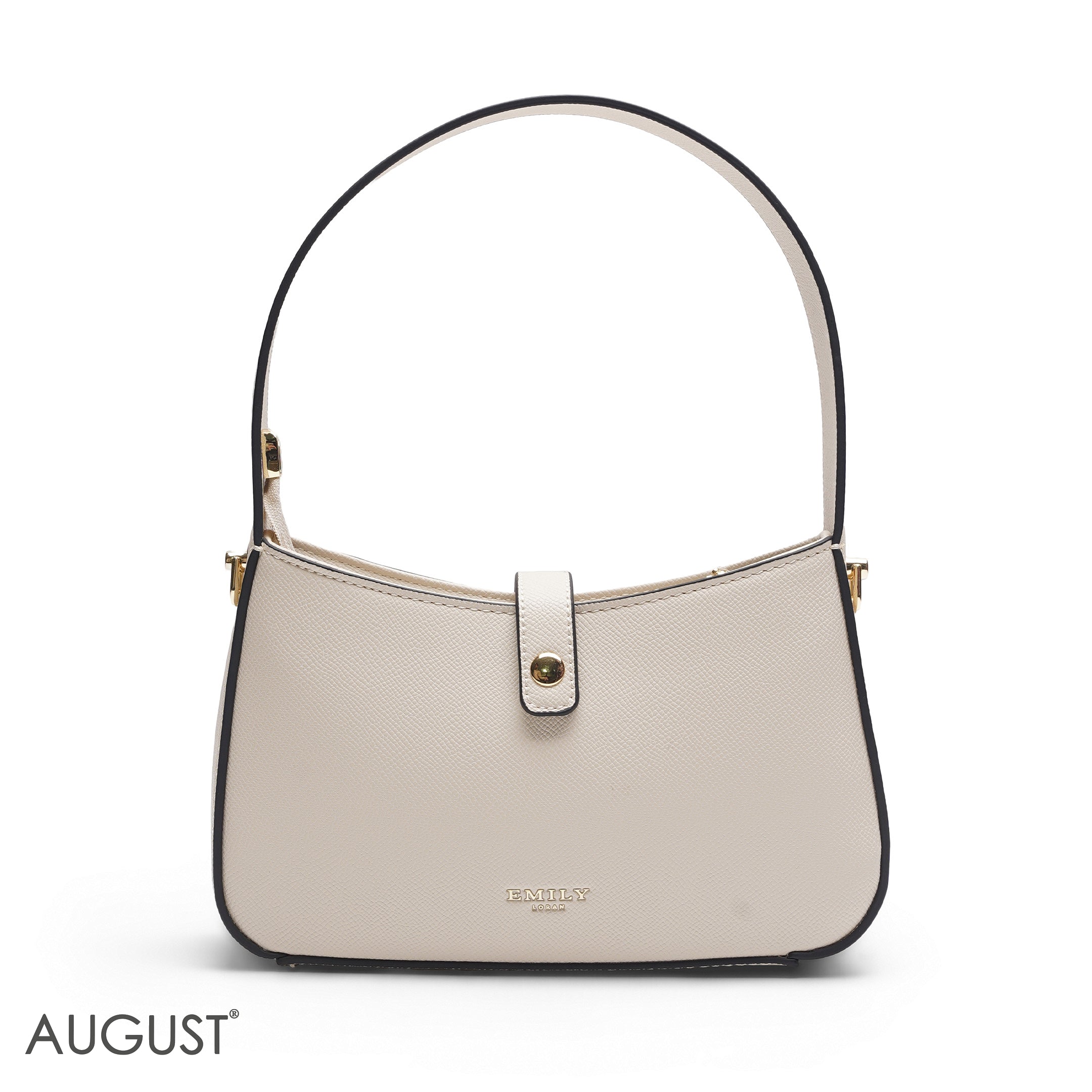 BEIGE ROSE FLORAL BAGUETTE BAG