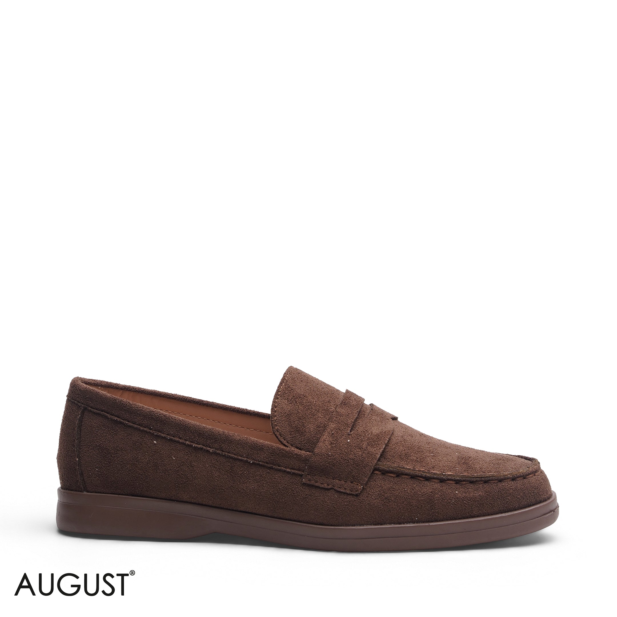 COFFEE SUEDE LEATHER PENNY LOAFERS