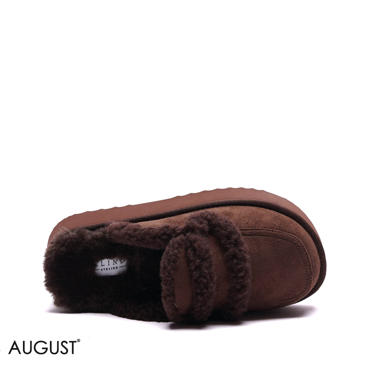PLATFORM FAUX-FUR SUEDE SLIPPER