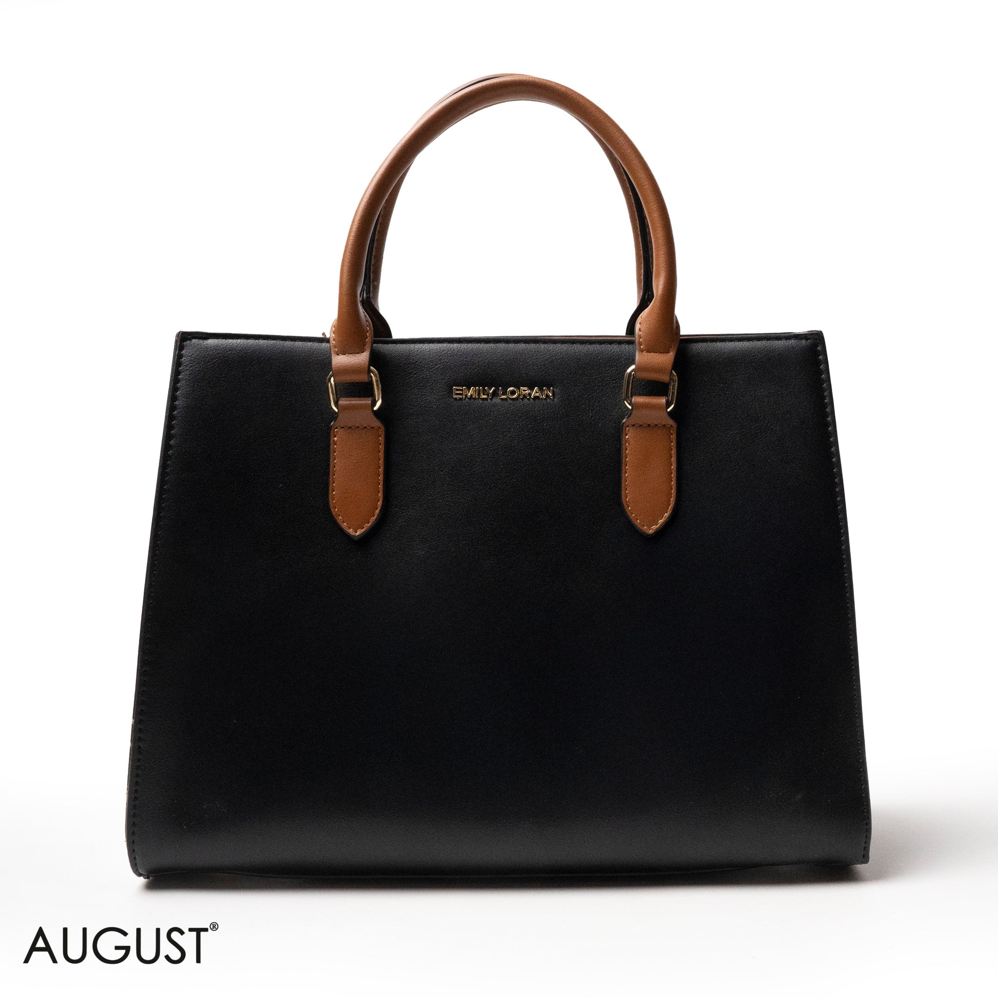 MIXED-COLOR LEATHER HANDBAG WITH WALLET - LARGE