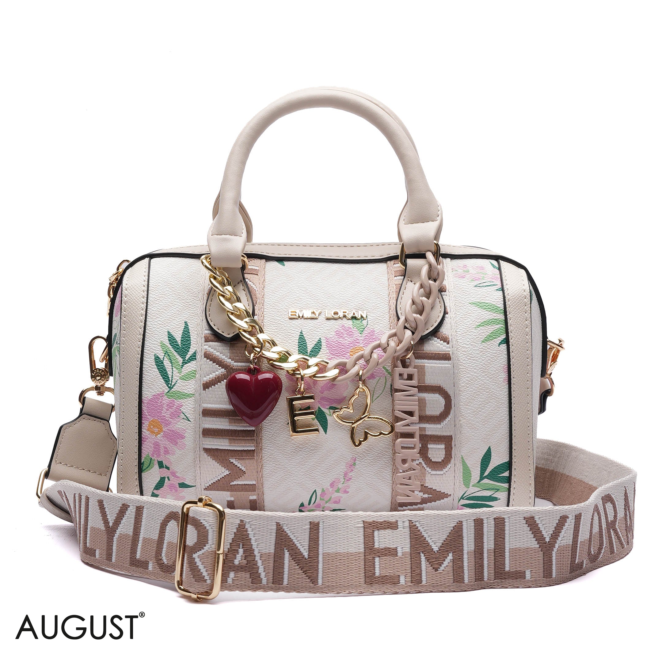 MONOGRAM BARREL BAG WITH CHARM CHAIN - SMALL
