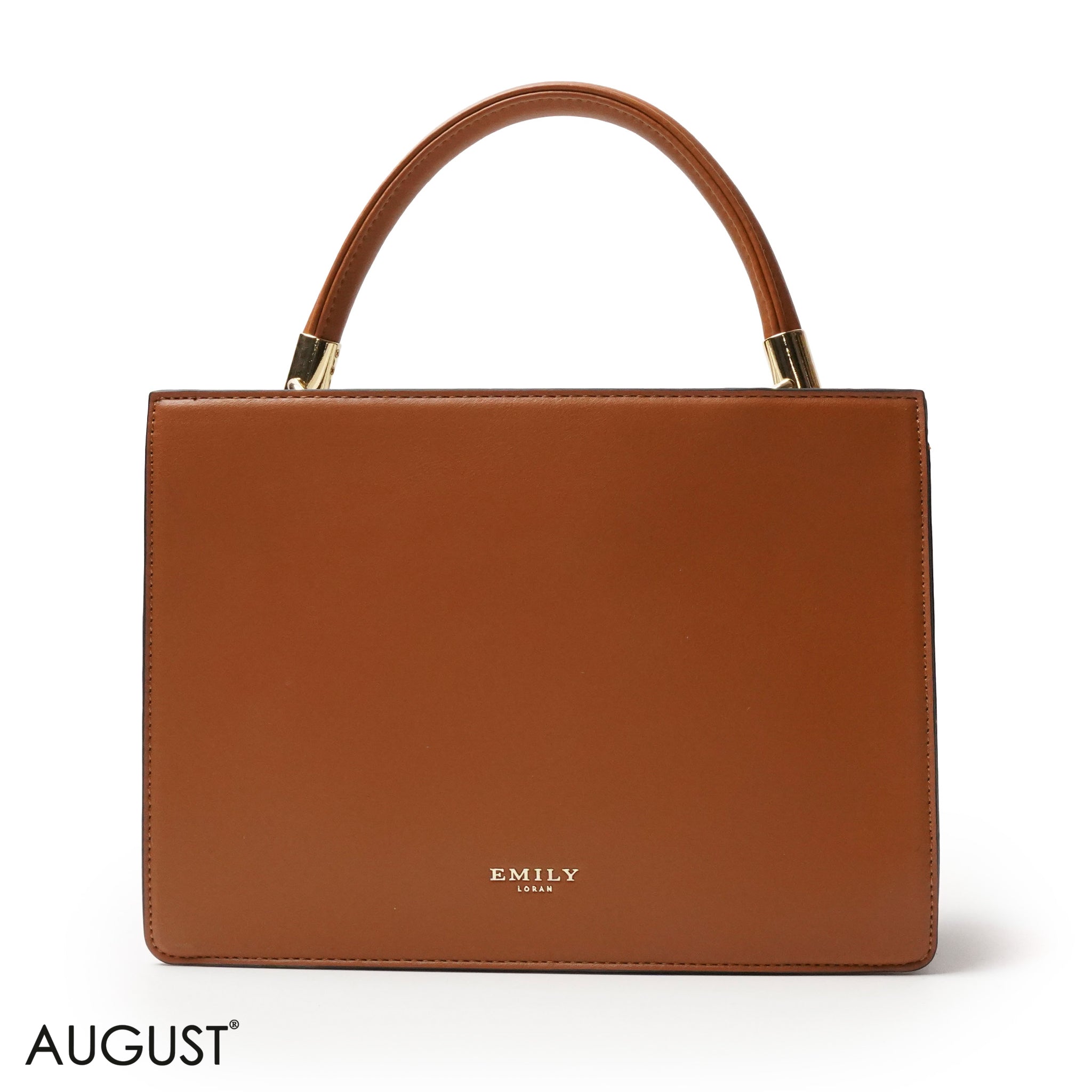 STRIPED NAVY LEATHER HANDBAG WITH FLAP - MED