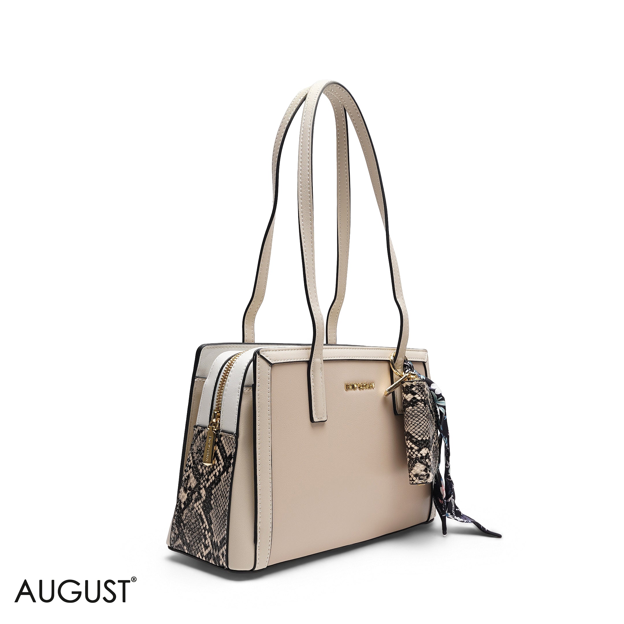 STRUCTURED TOTE BAG WITH COIN PURSE & SCARF