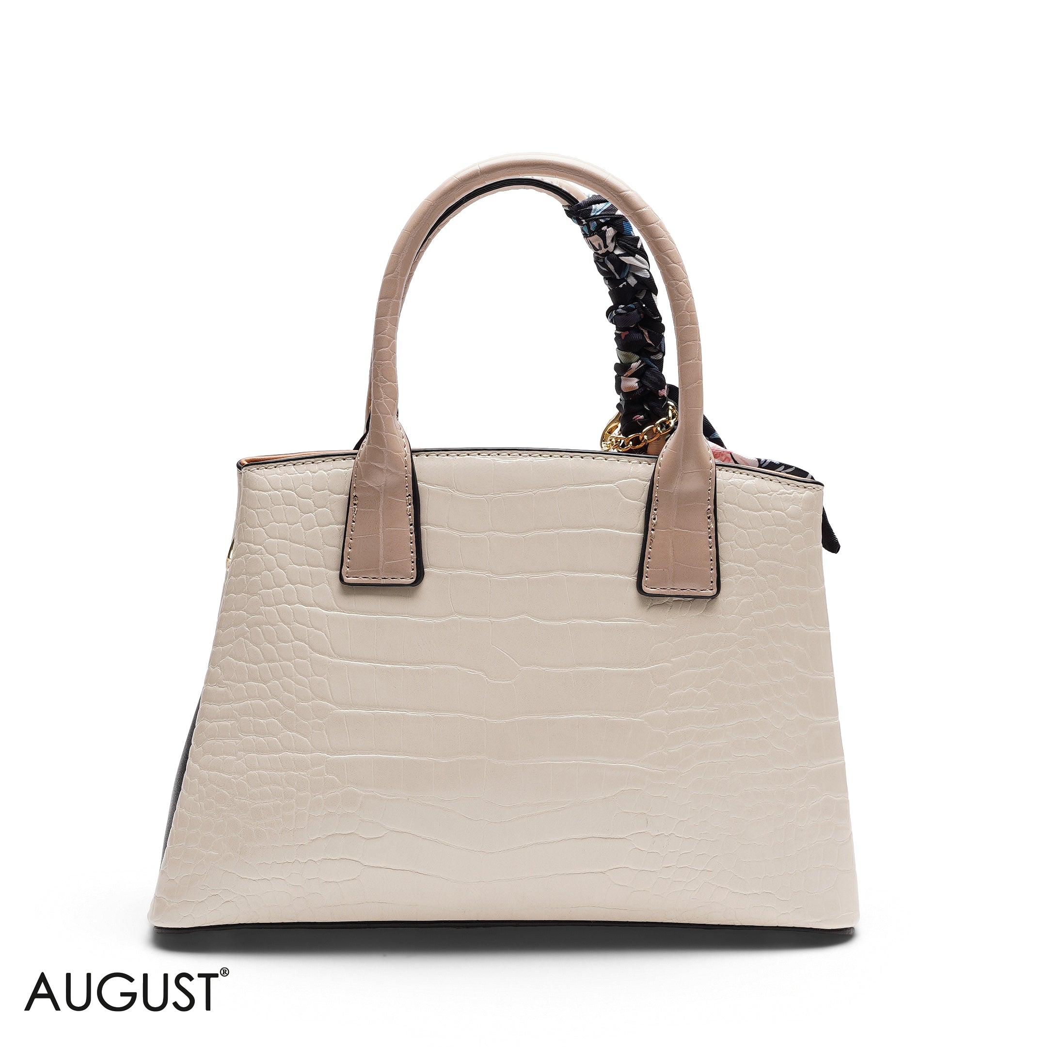 CHIC SATCHEL WITH POUCH AND SIGNATURE SCARF BAG