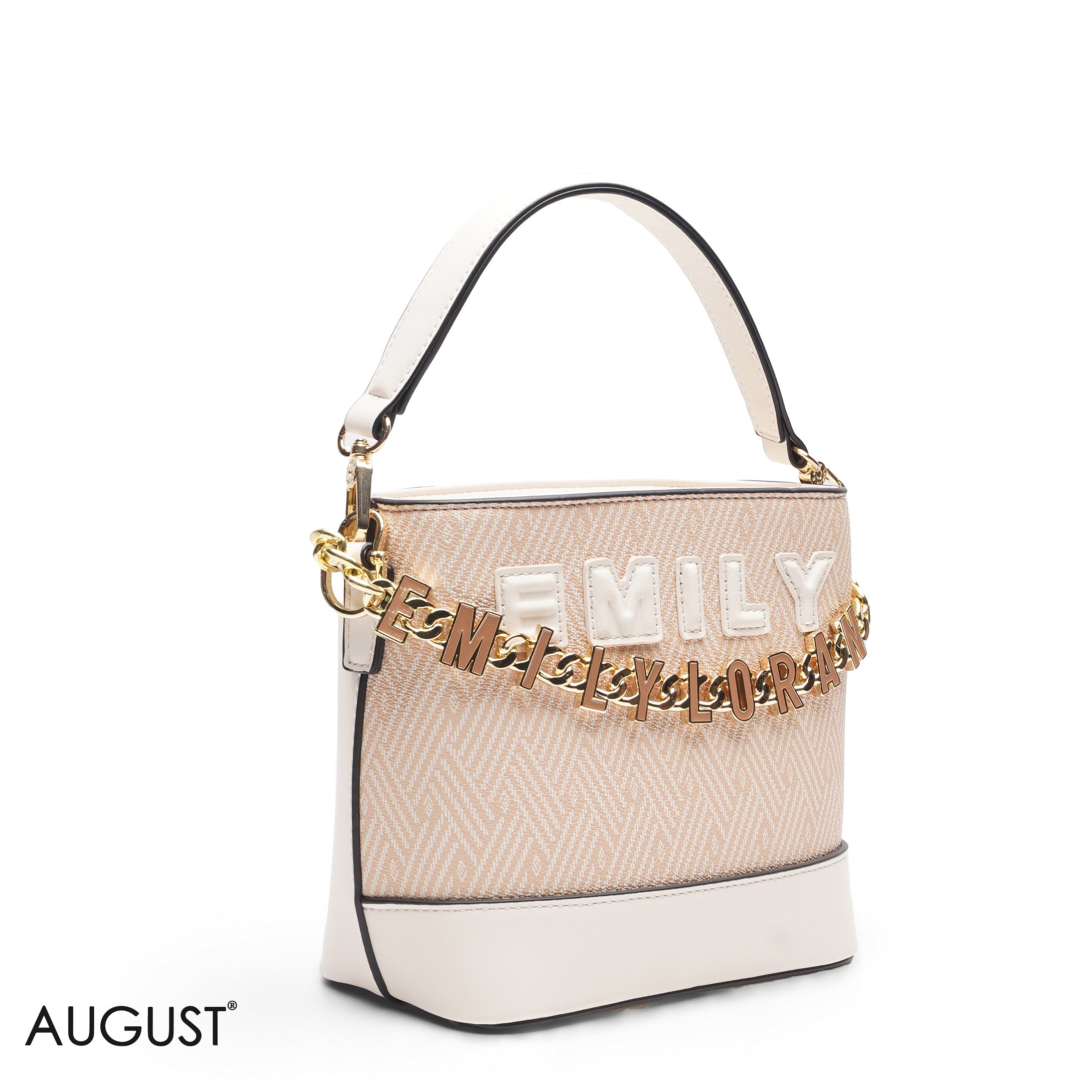PEACH TOTE WITH GOLD CHAIN & STRAP