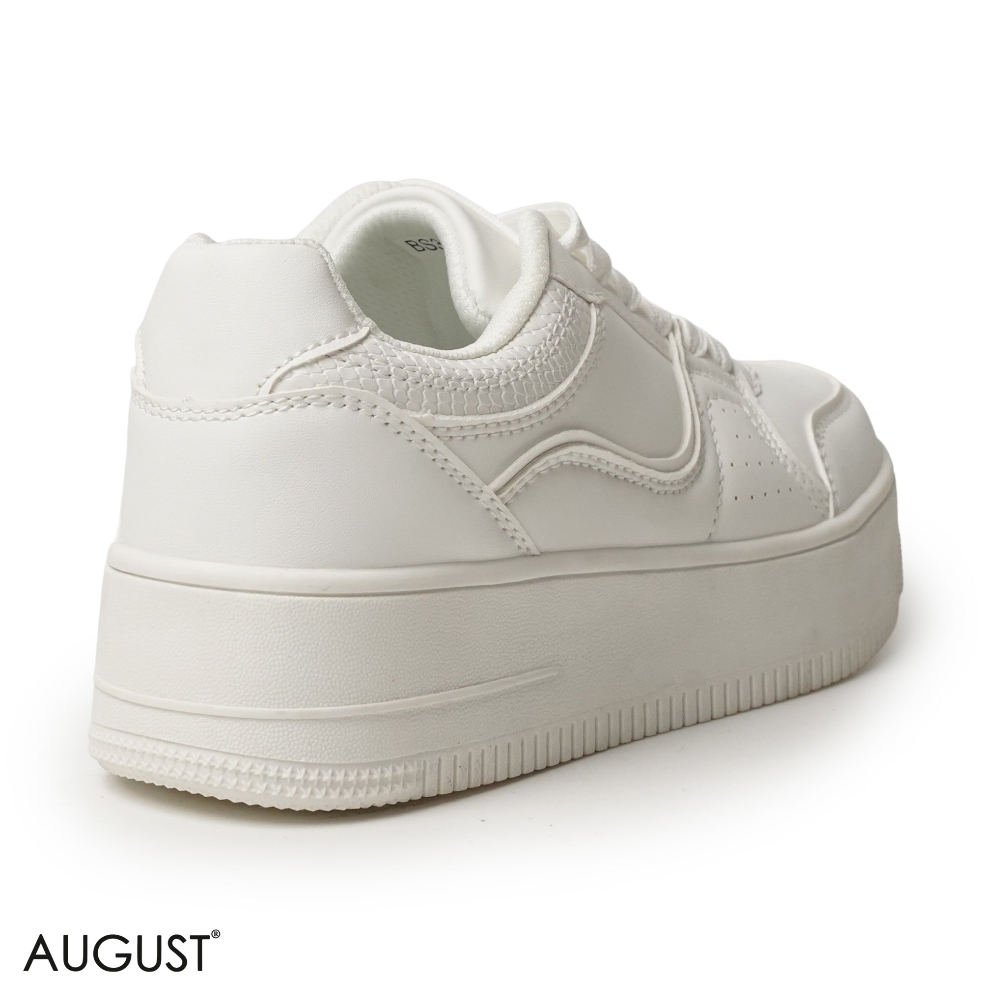 WHITE LEATHER SNEAKERS WITH THICK SOLE