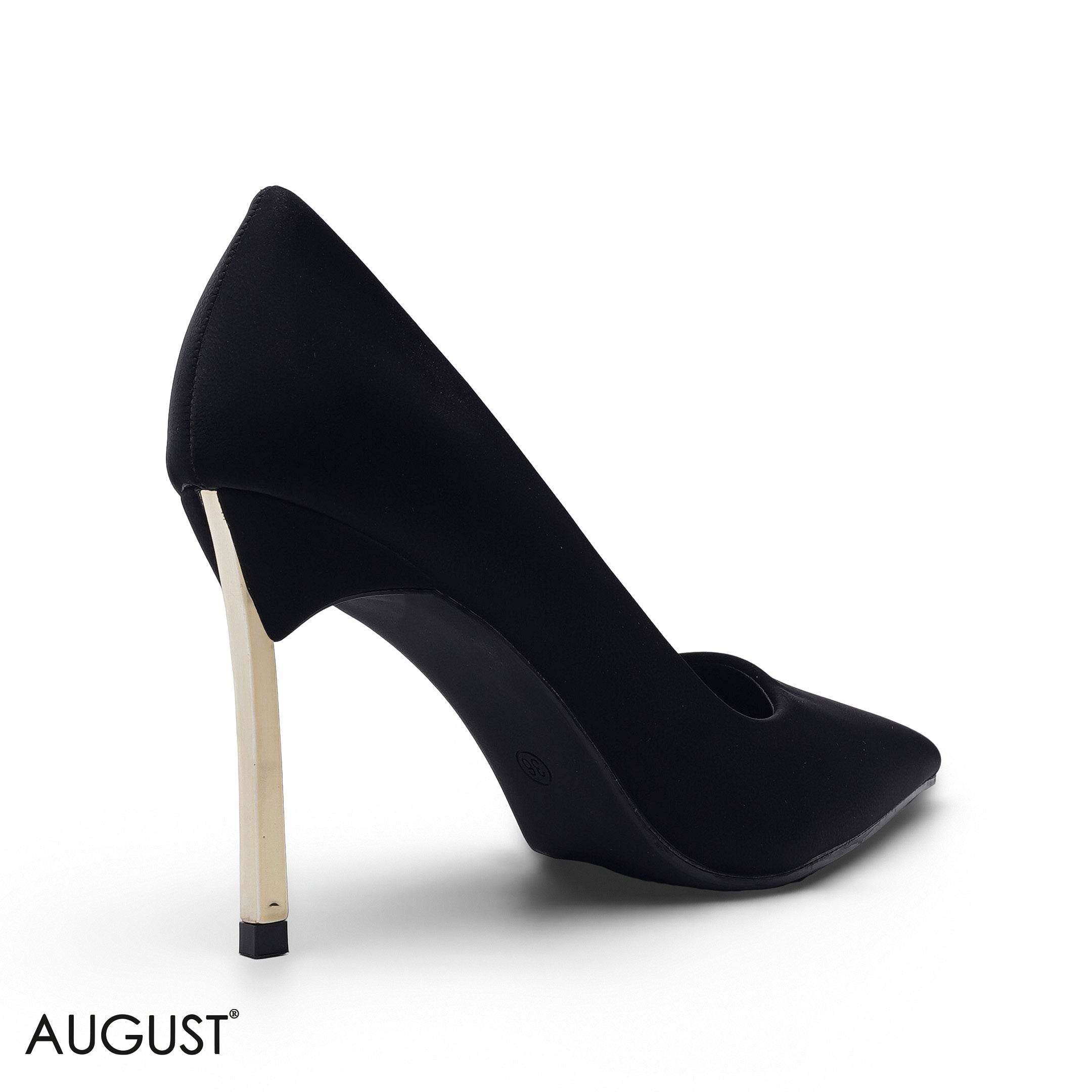 ELEGANT BLACK METALLIC HIGH HEELS