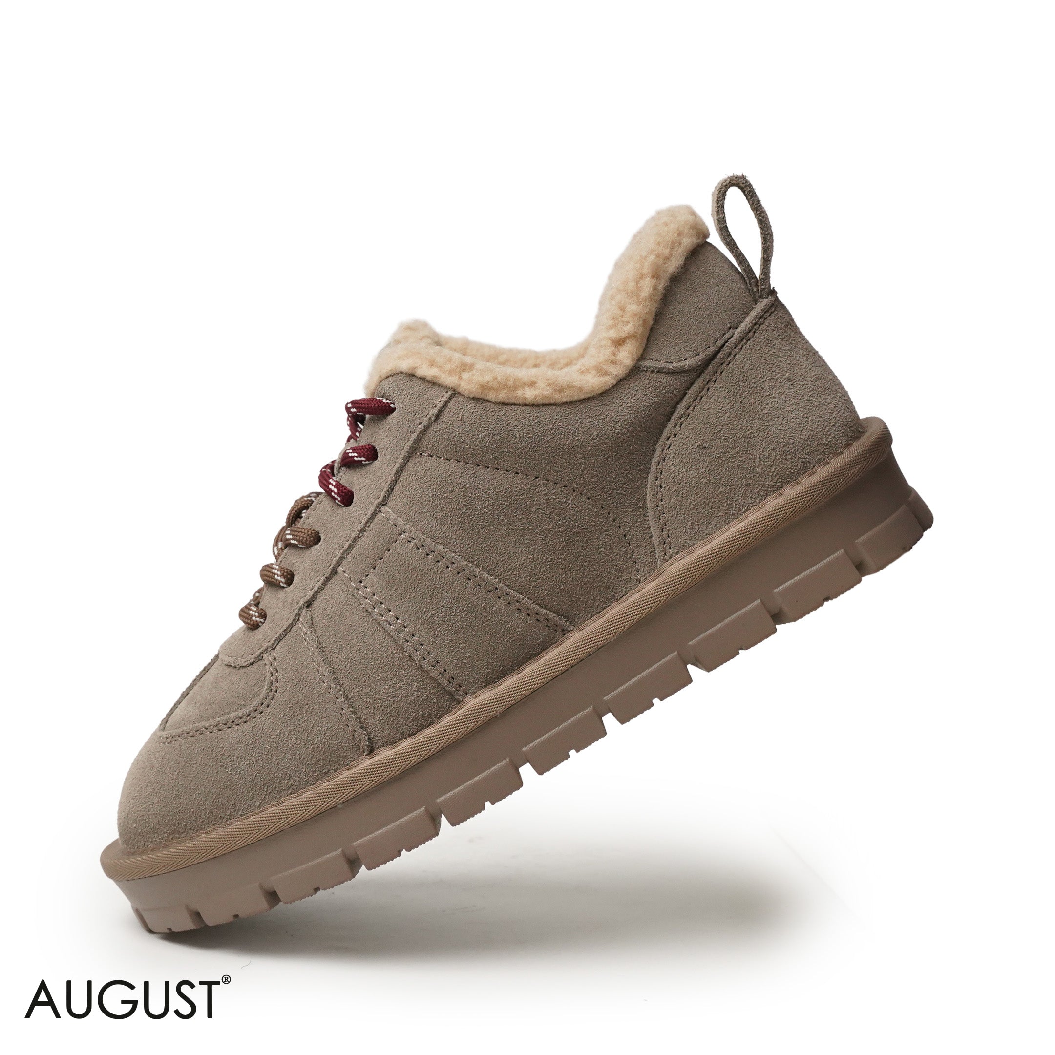 TAUPE SUEDE LEATHER UGGS WITH BOND DETAIL