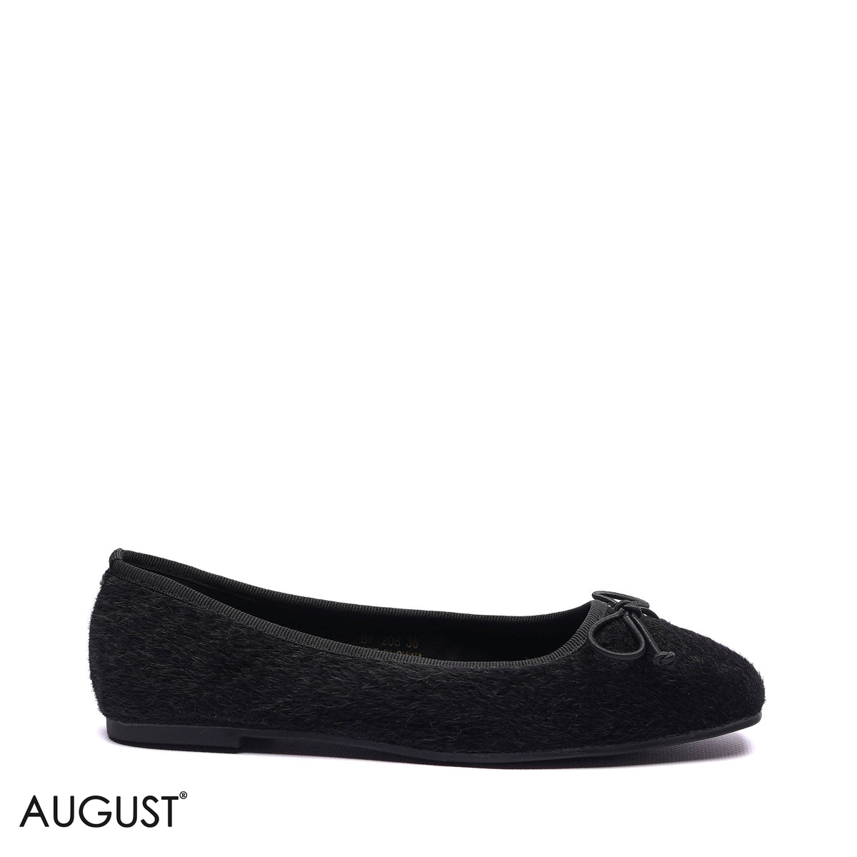 FAUX FUR BOW BALLET FLATS