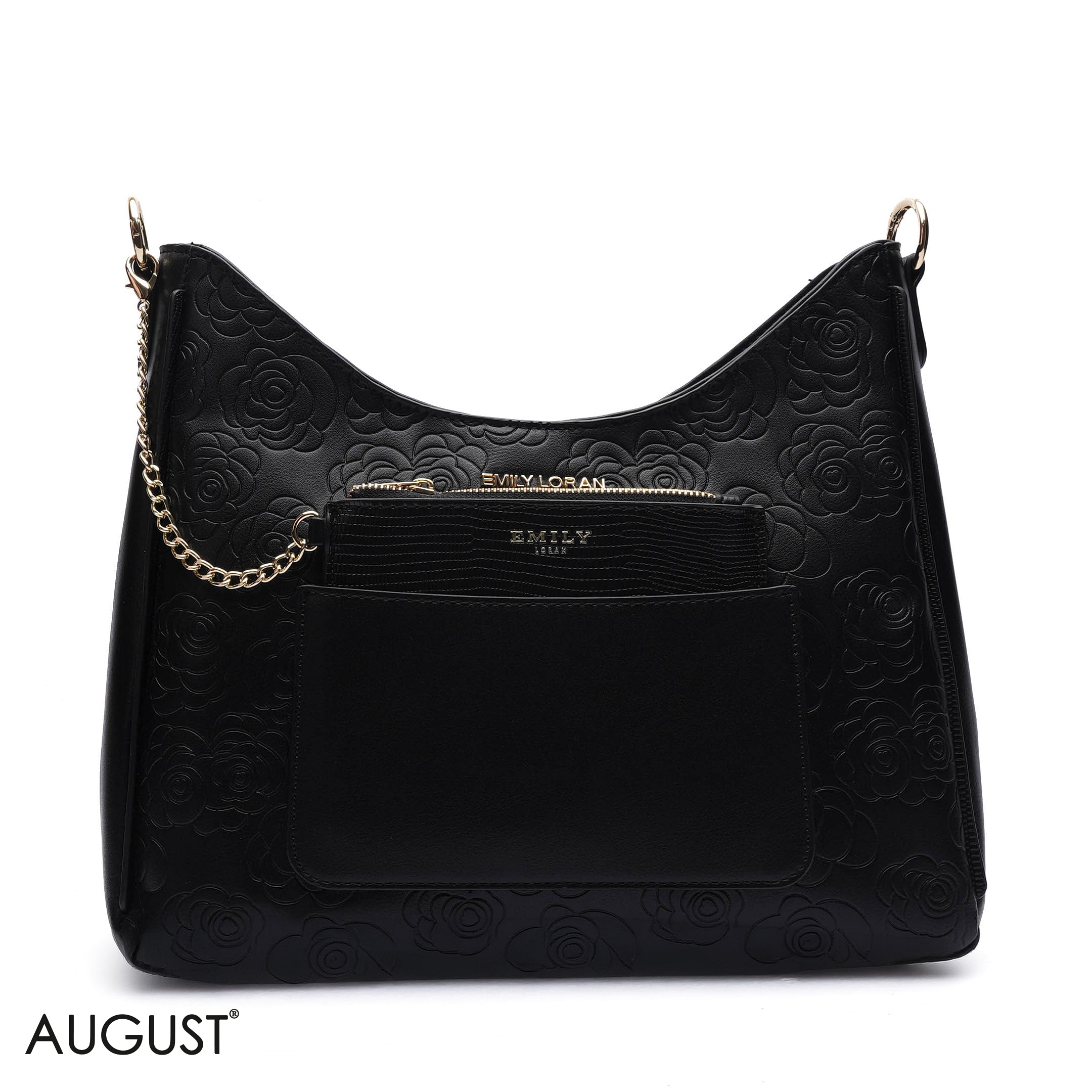 EMBOSSED ROSE SHOULDER BAG SET