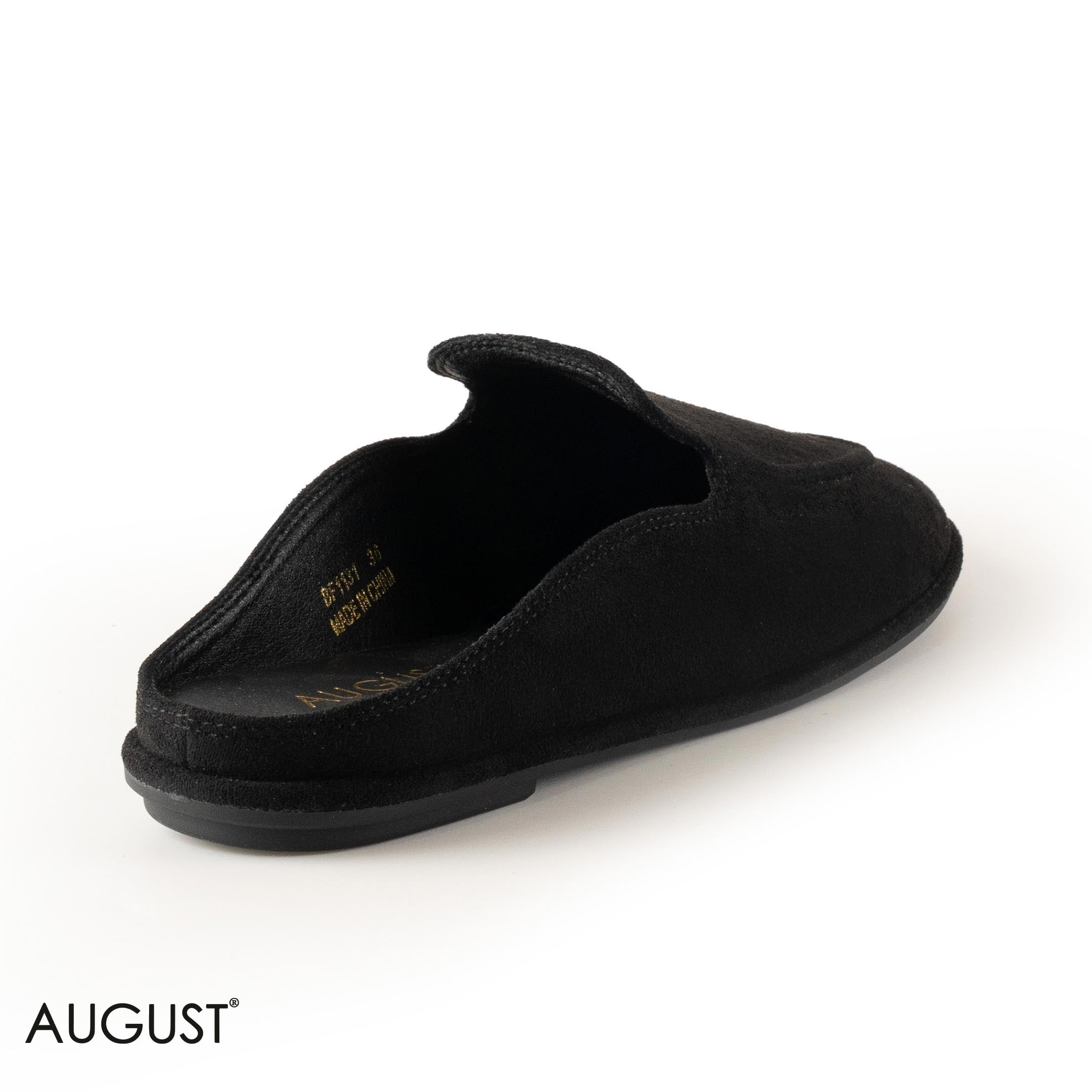 BLACK SUEDE LEATHER WITH THIN SLIPPERS