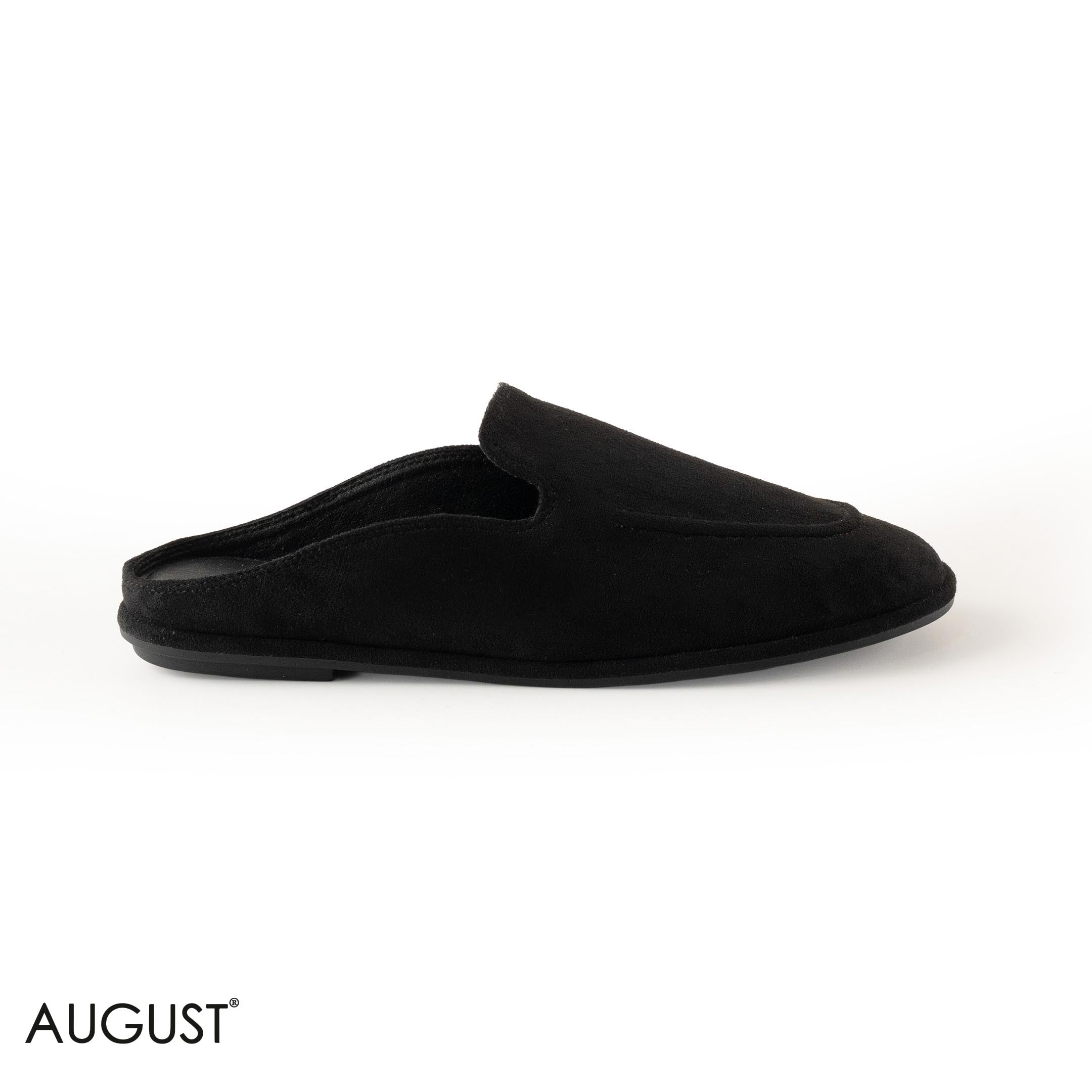 BLACK SUEDE LEATHER WITH THIN SLIPPERS