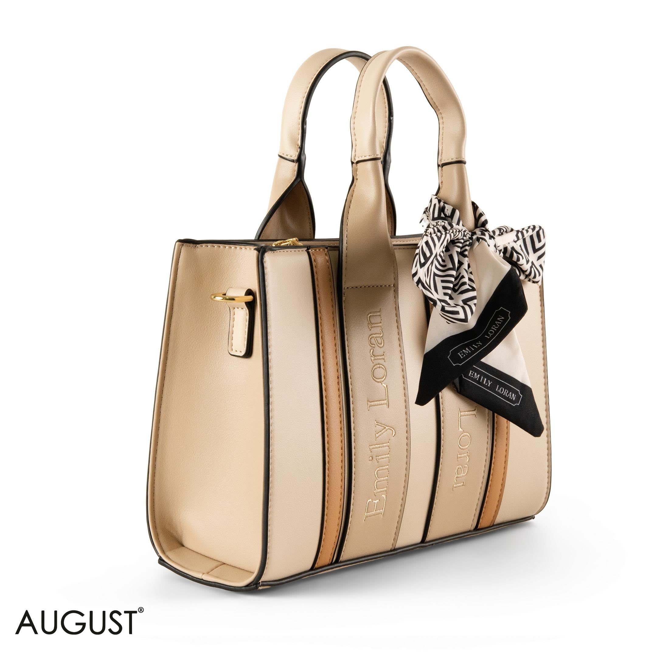 SPECIAL DESIGN LEATHER HANDBAG WITH SCARF - MED