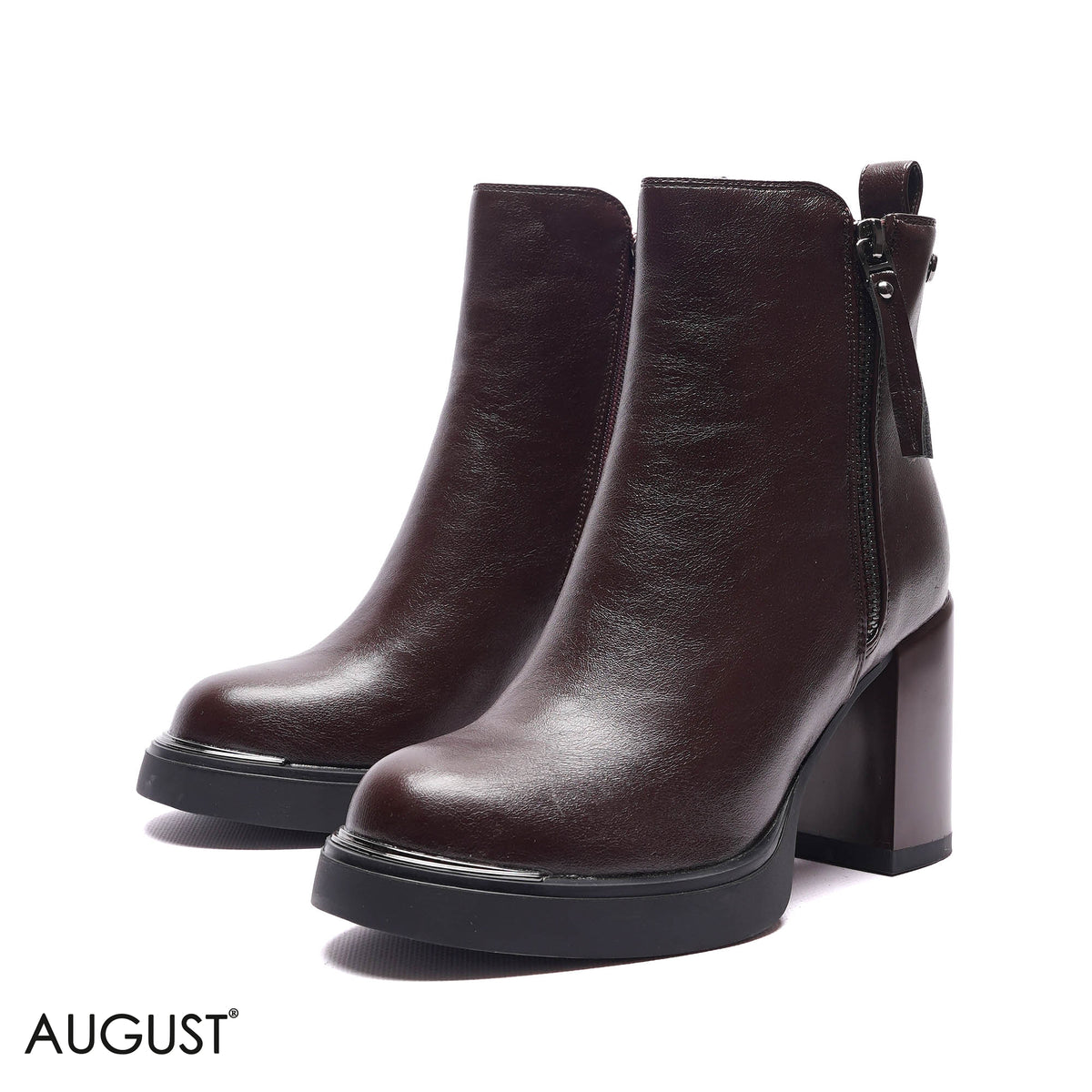 PLATFORM BLOCK HEEL ANKLE BOOTS