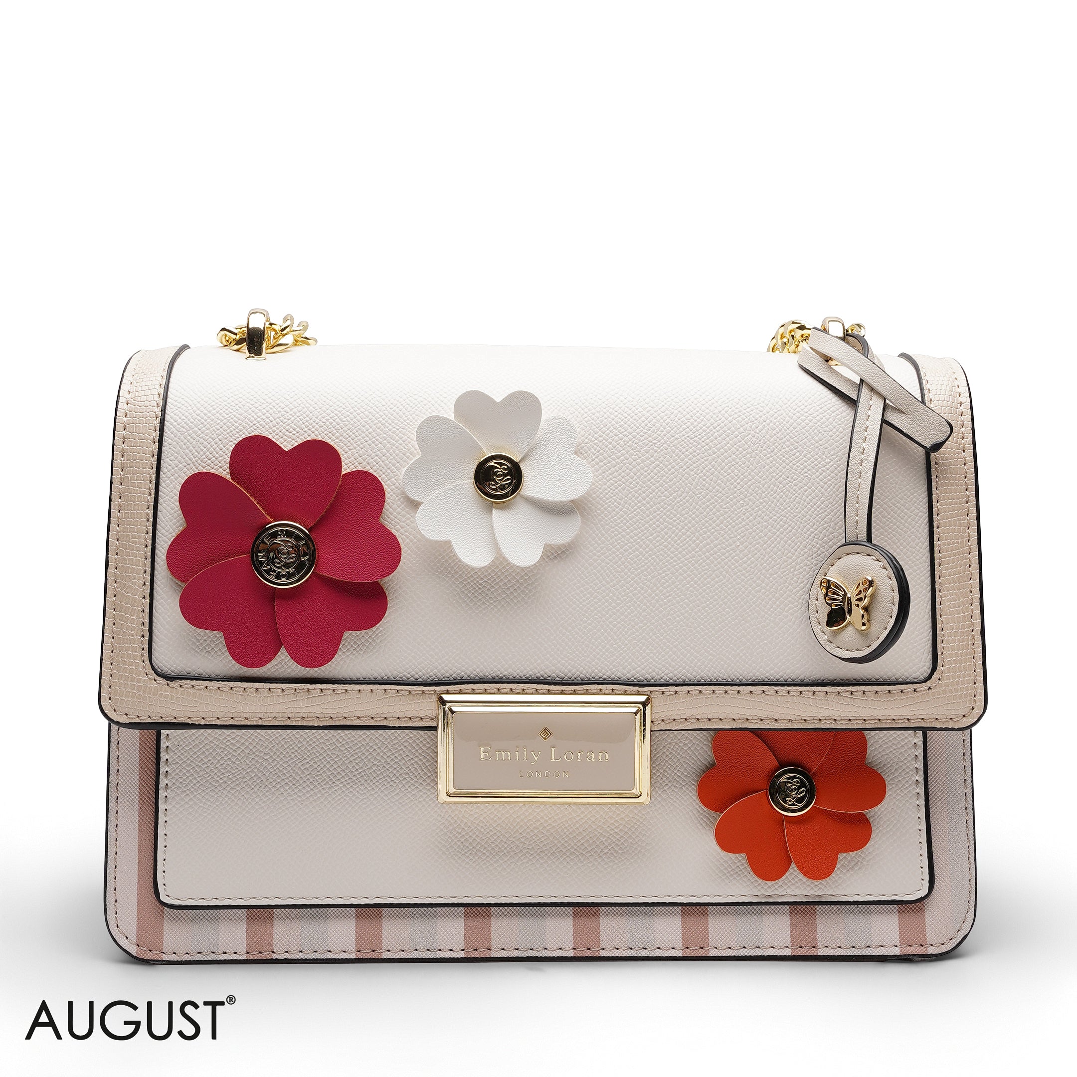 CHIC FLORAL EMBELLISHED
CROSSBODY FLAP BAG