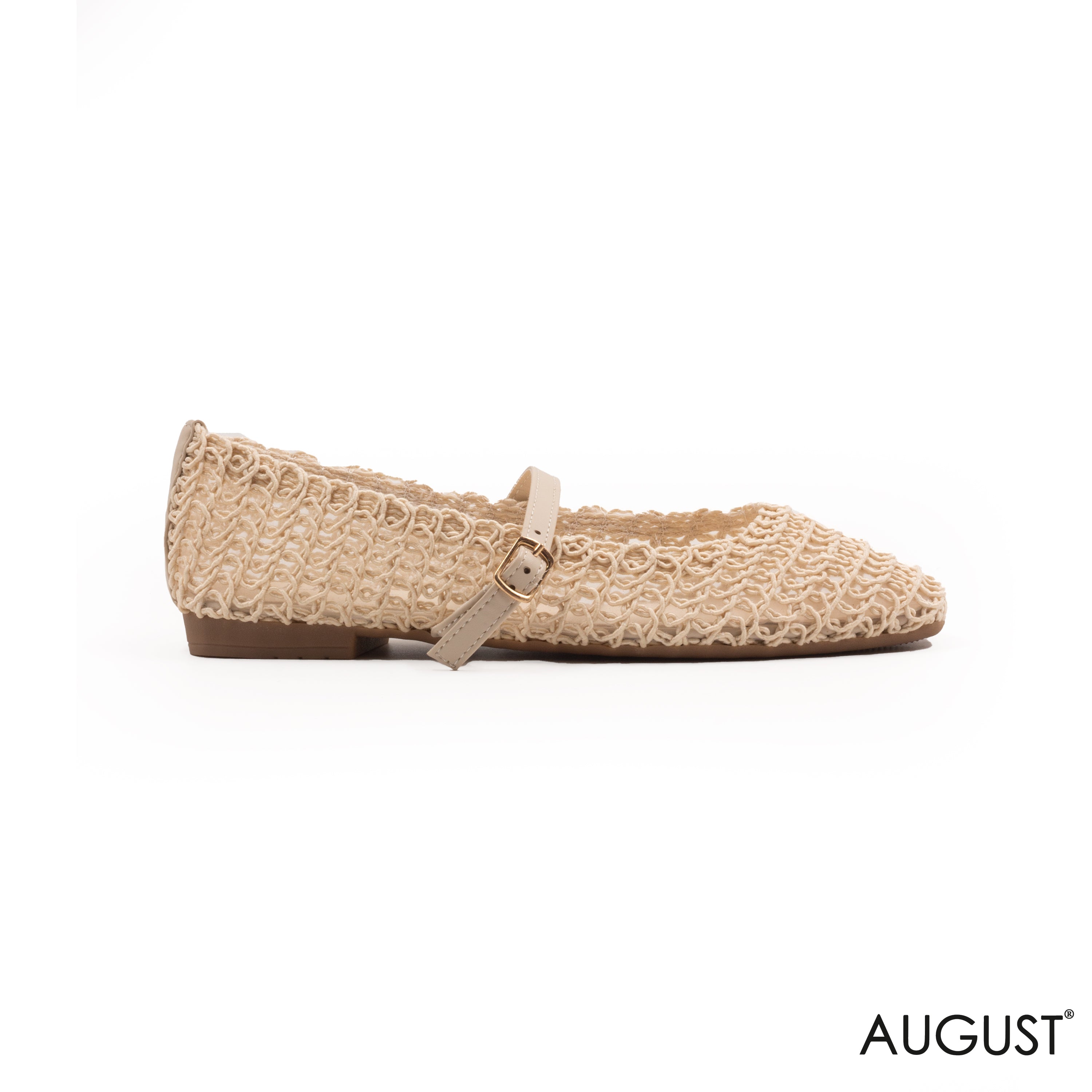 MESH BALLET FLAT WITH BUCKLE