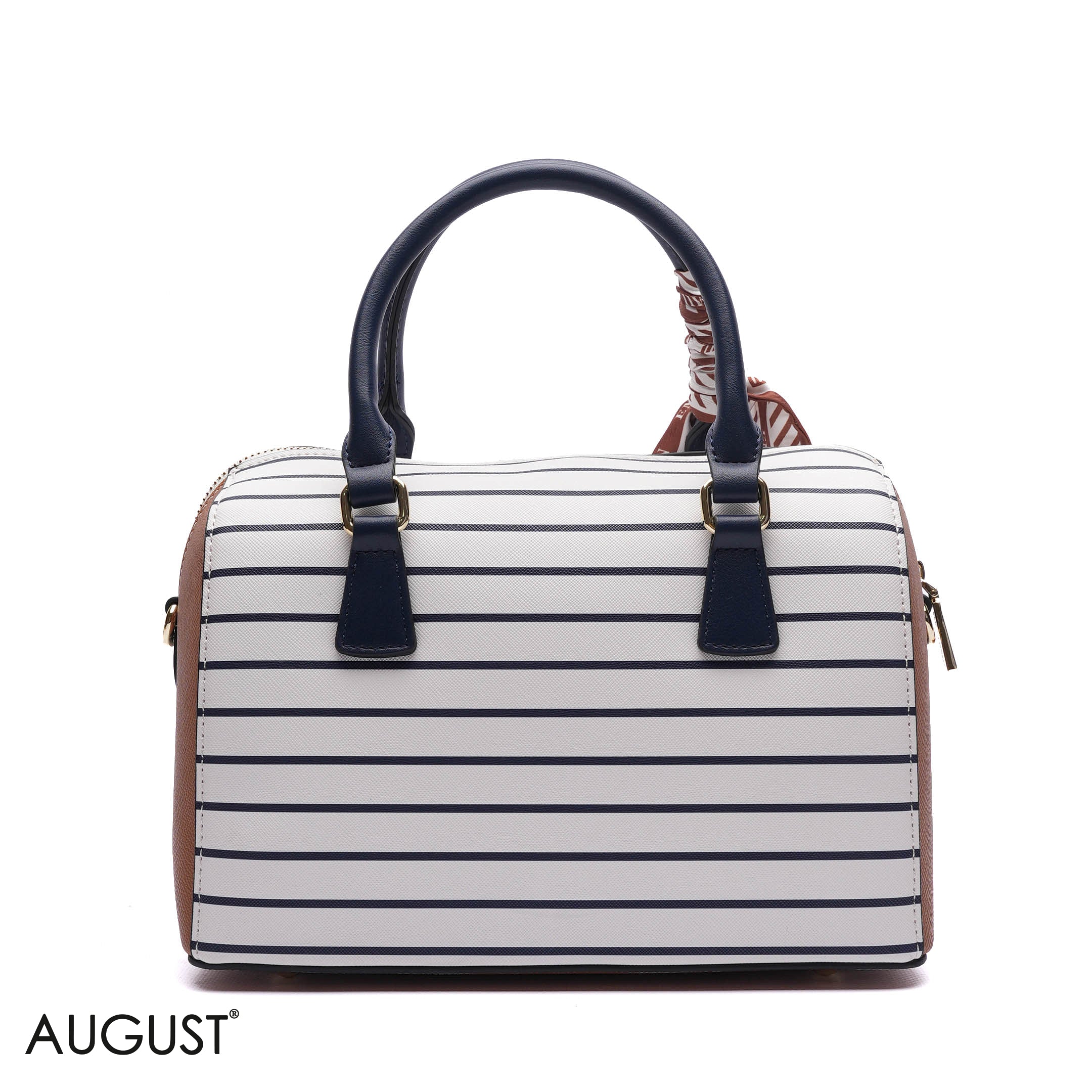 EMILY EMBOSSED LOGO BARREL BAG - MED