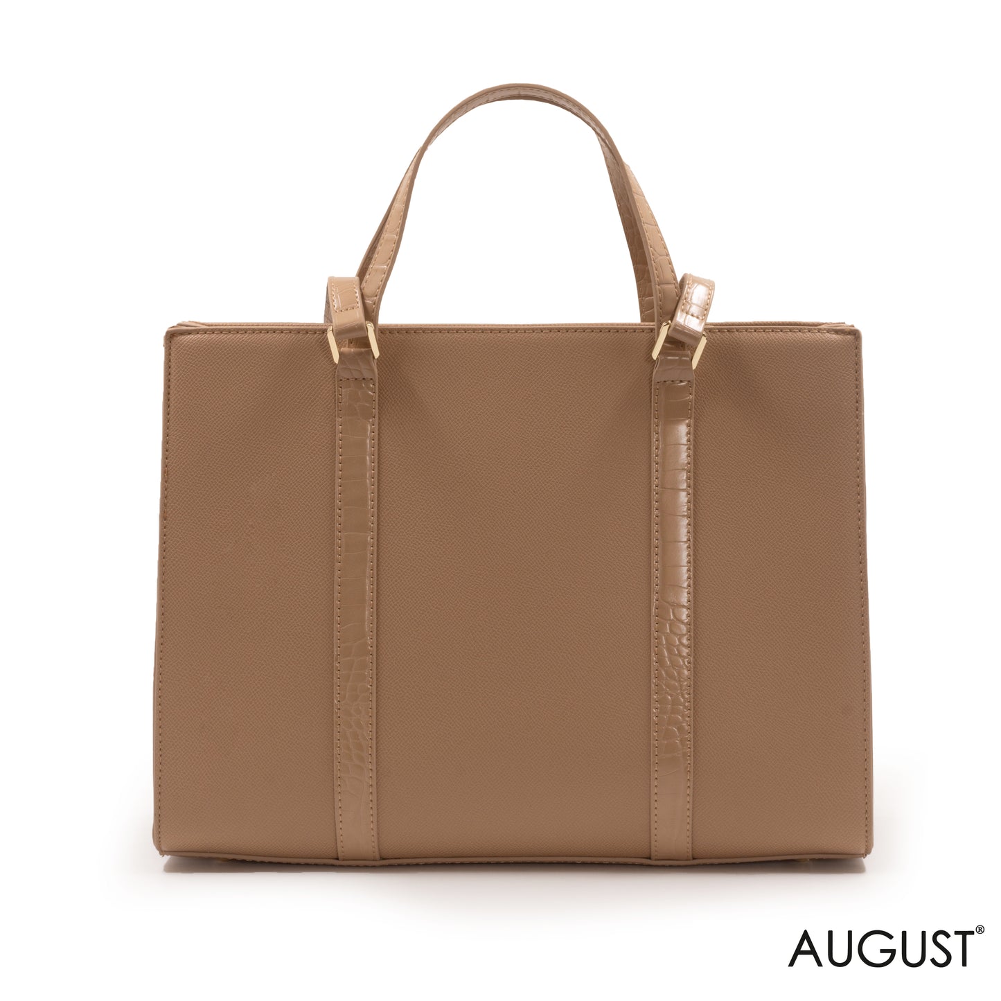 BEIGE EMILY LORAN HANDBAG WITH BEIGE LEATHER TRIM -LARGE