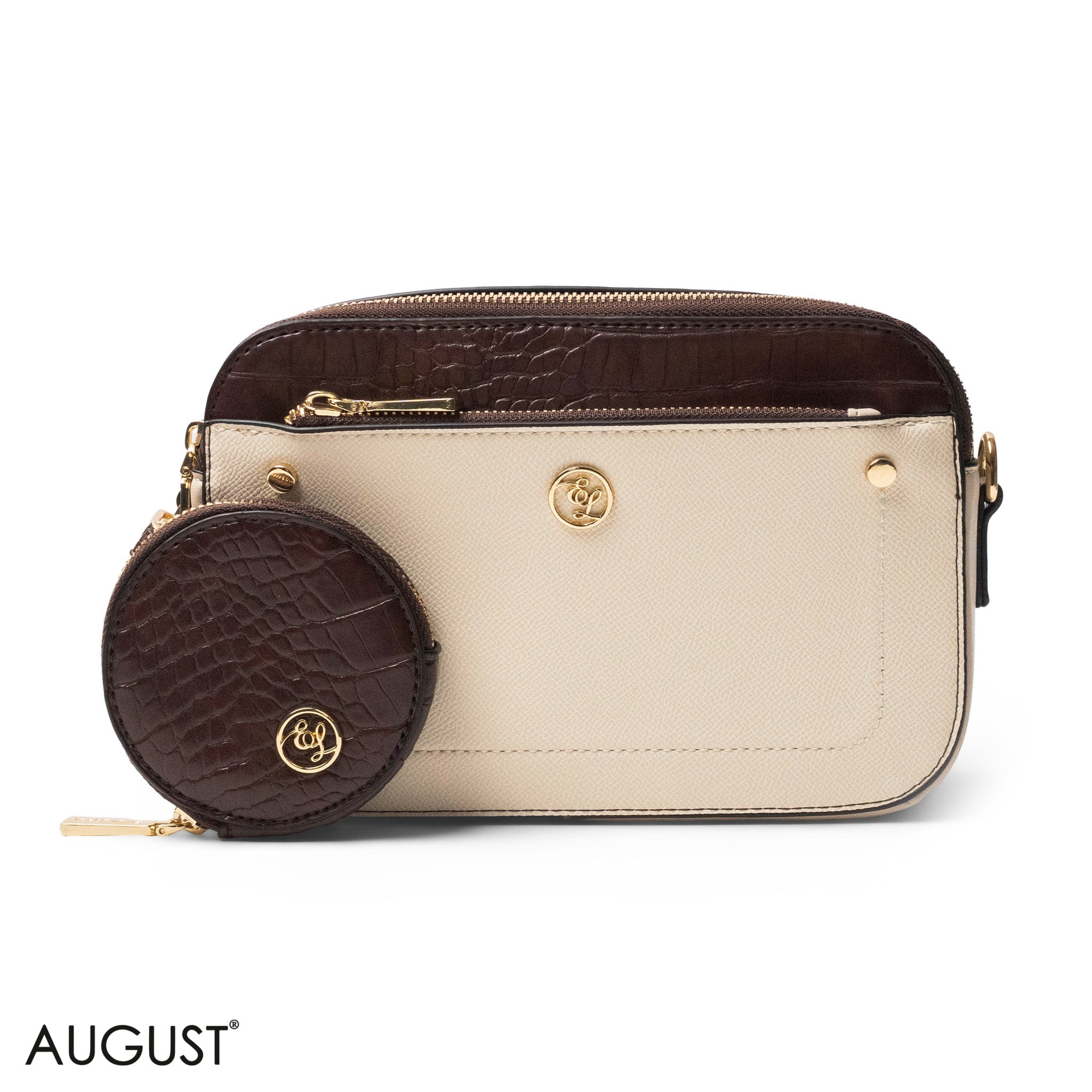 LEATHER CROSSBODY WITH DETAIL CROC TOUCH - SMALL