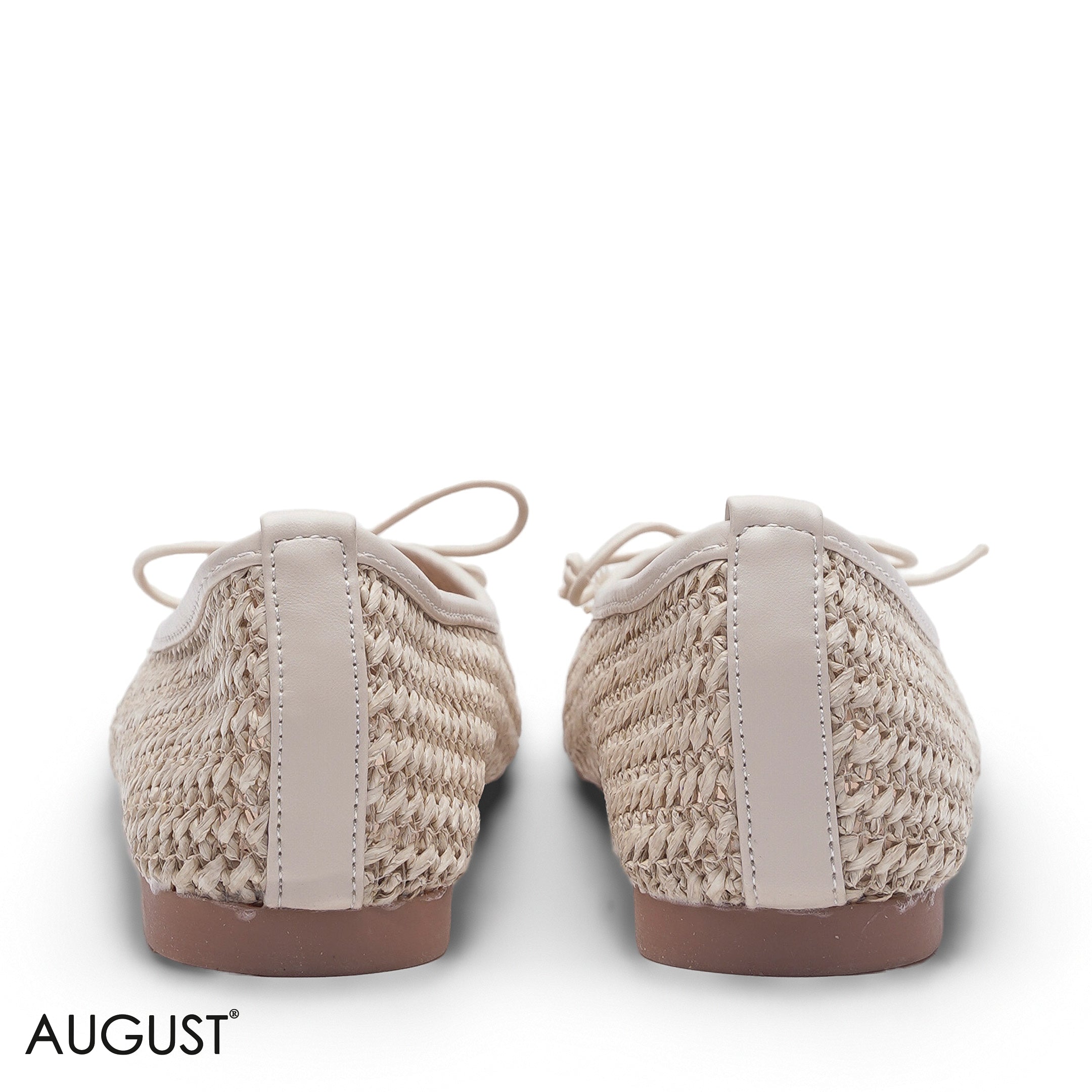 ELEGANT CLASSIC BEIGE TEXTURED FABRIC CHAIN MULE