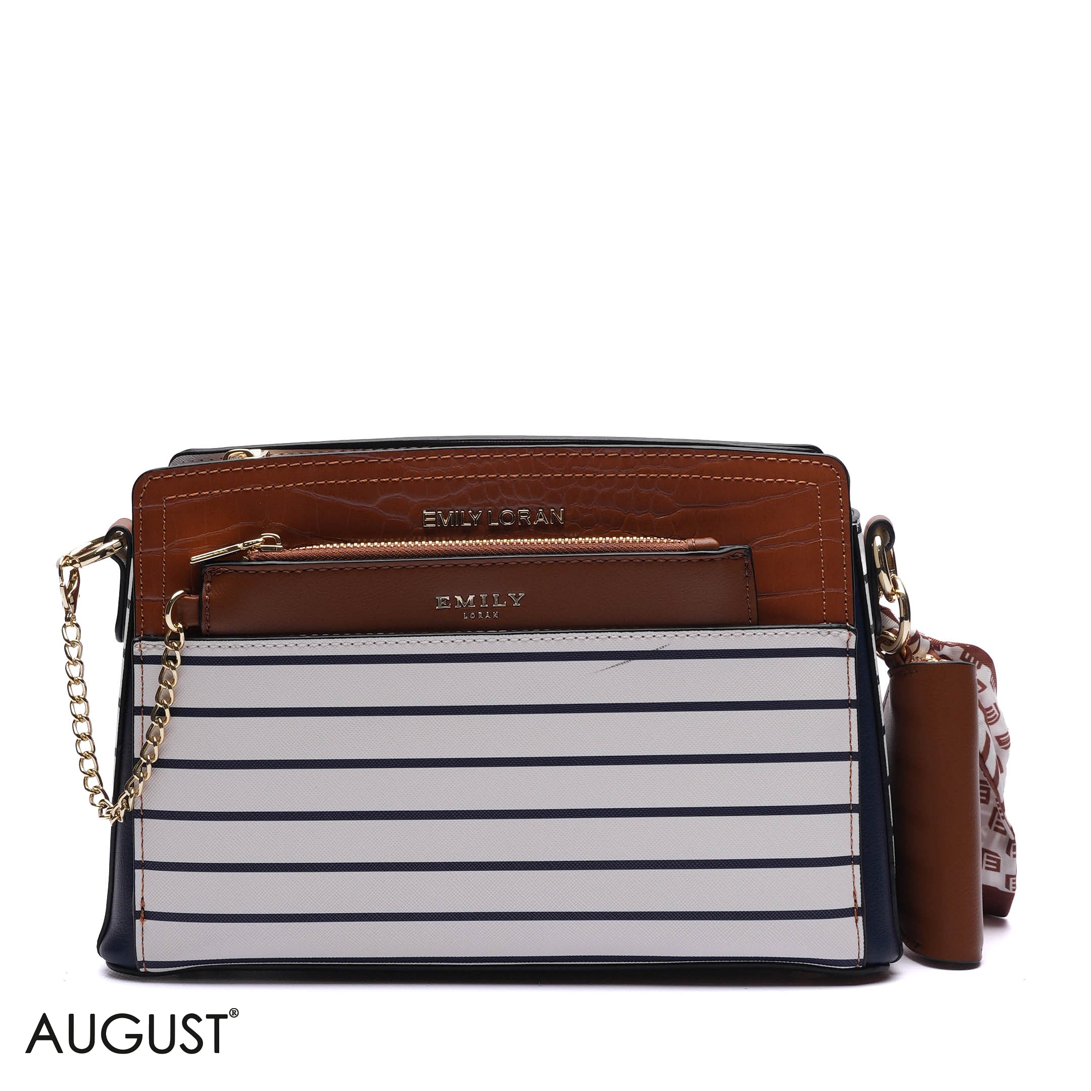 EMBOSSED FLORAL CROSSBODY BAG WITH POUCH
