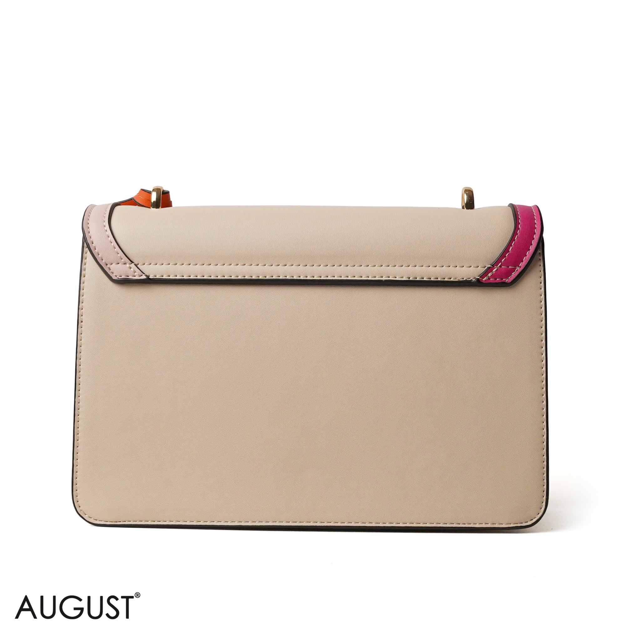 BEIGE MULTI COLOURS CROSS BAG EMILY LOGO - MEDIUM