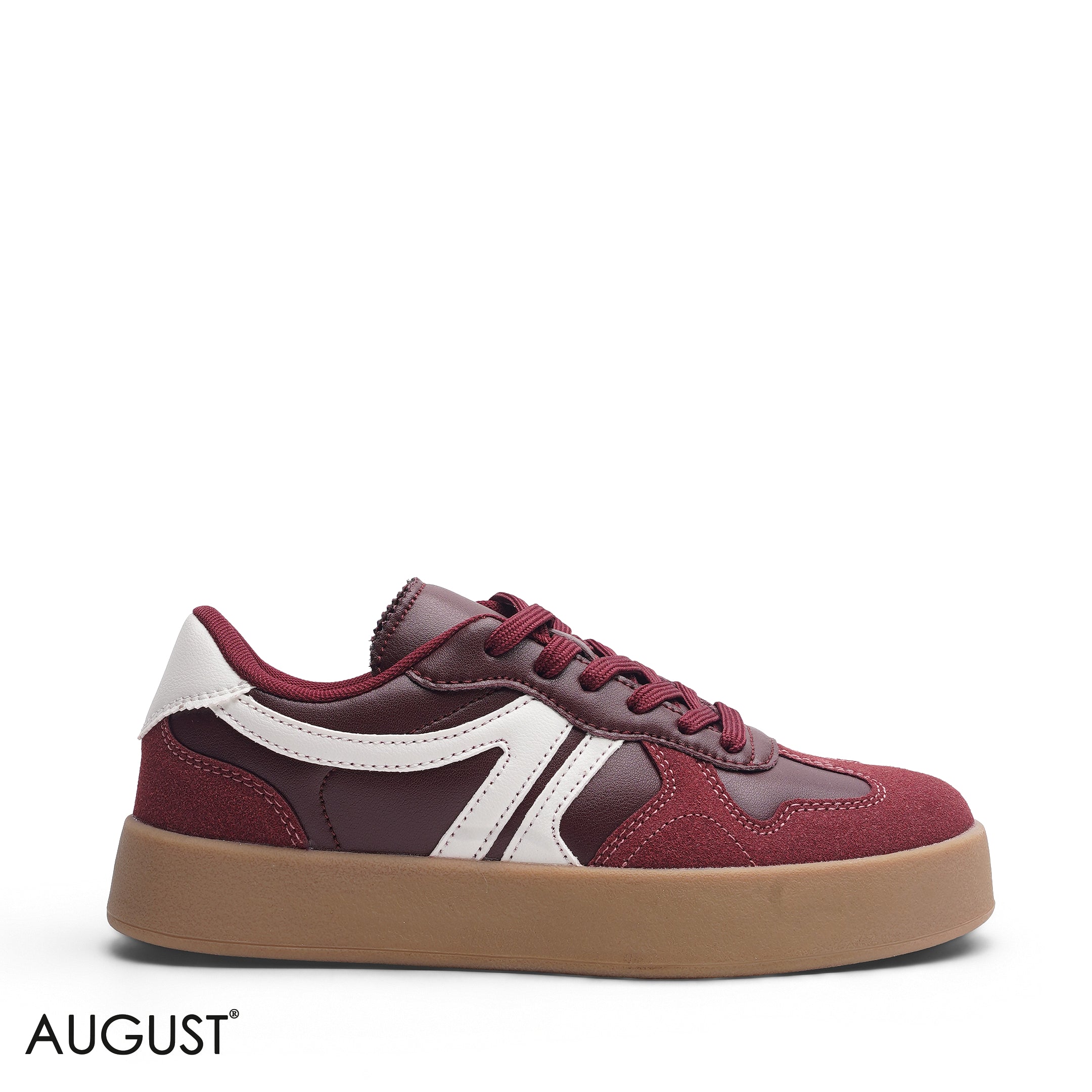 MAROON BROWN SUEDE LEATHER
SNEAKERS WITH RUBBER SOLE