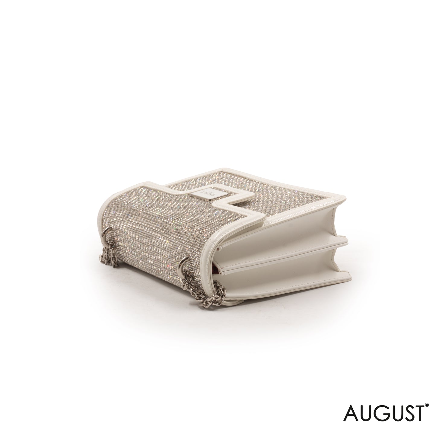 EVENING SHINY WHITE SHOULDER BAG-MED