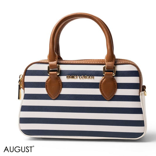 LEATHER HANDBAG WITH MINI WALLET BROWN -SMALL