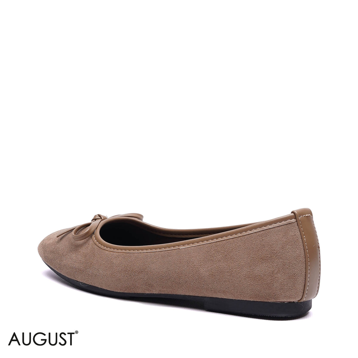 BOW DETAIL SUEDE BALLET FLATS