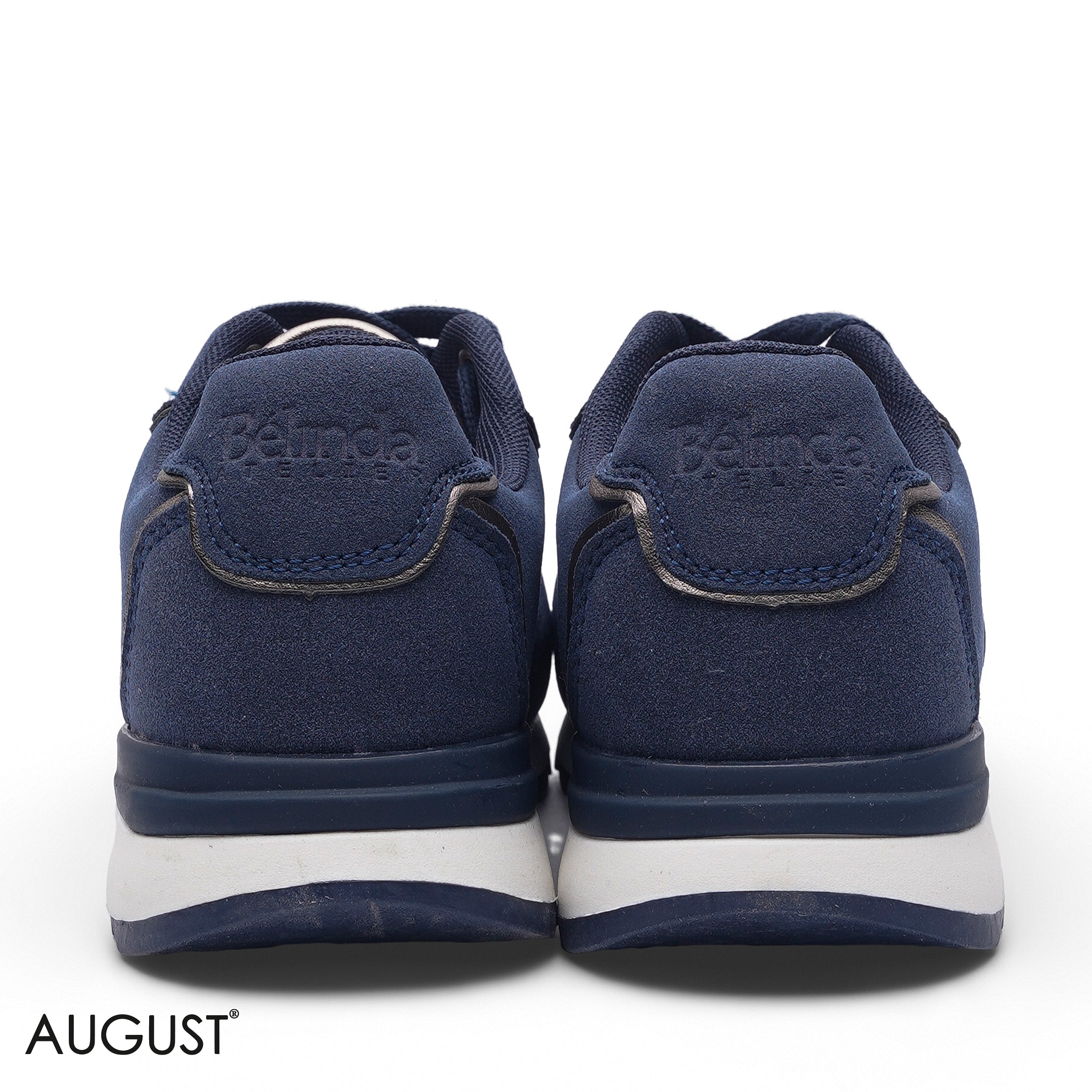 ELEGANT NAVY BLUE SUEDE METALLIC SNEAKER