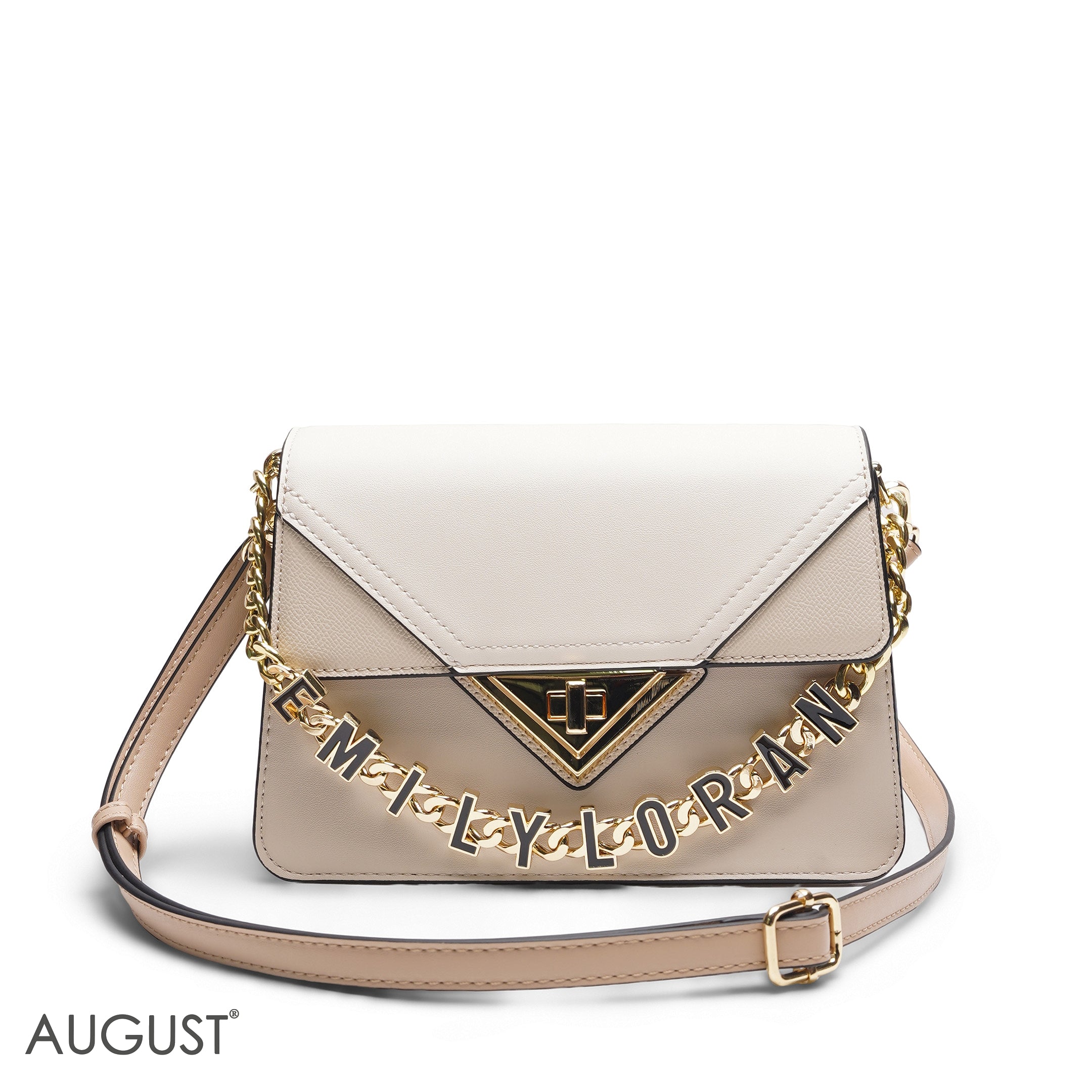 EMILY LORAN SOLID BEIGE ENVELOPE BAG - MED