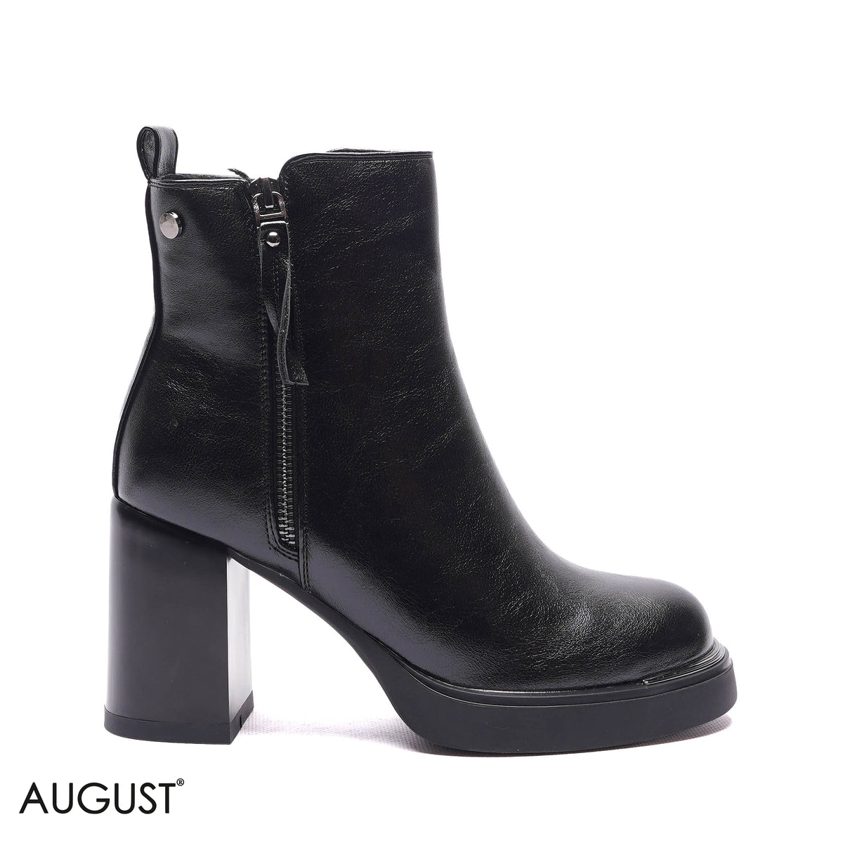 PLATFORM BLOCK HEEL ANKLE BOOTS