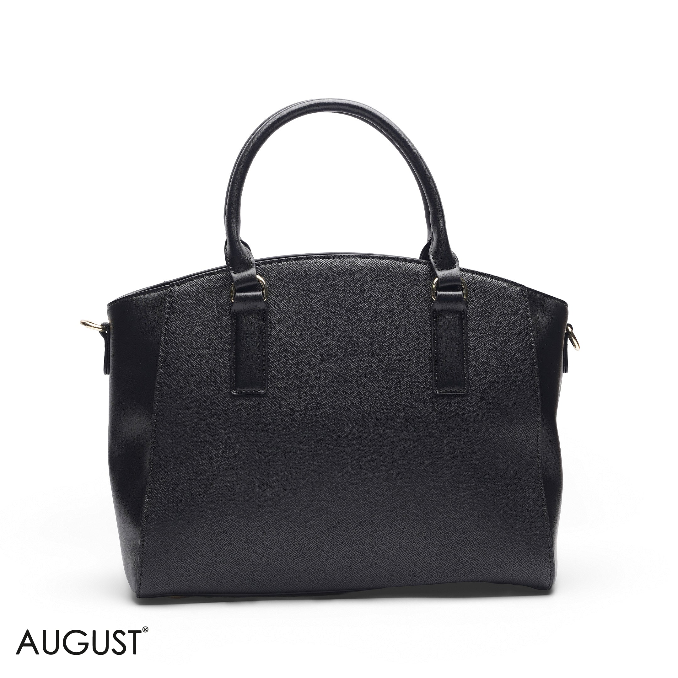 BLACK TOTE BAG WITH WALLET - LARGE