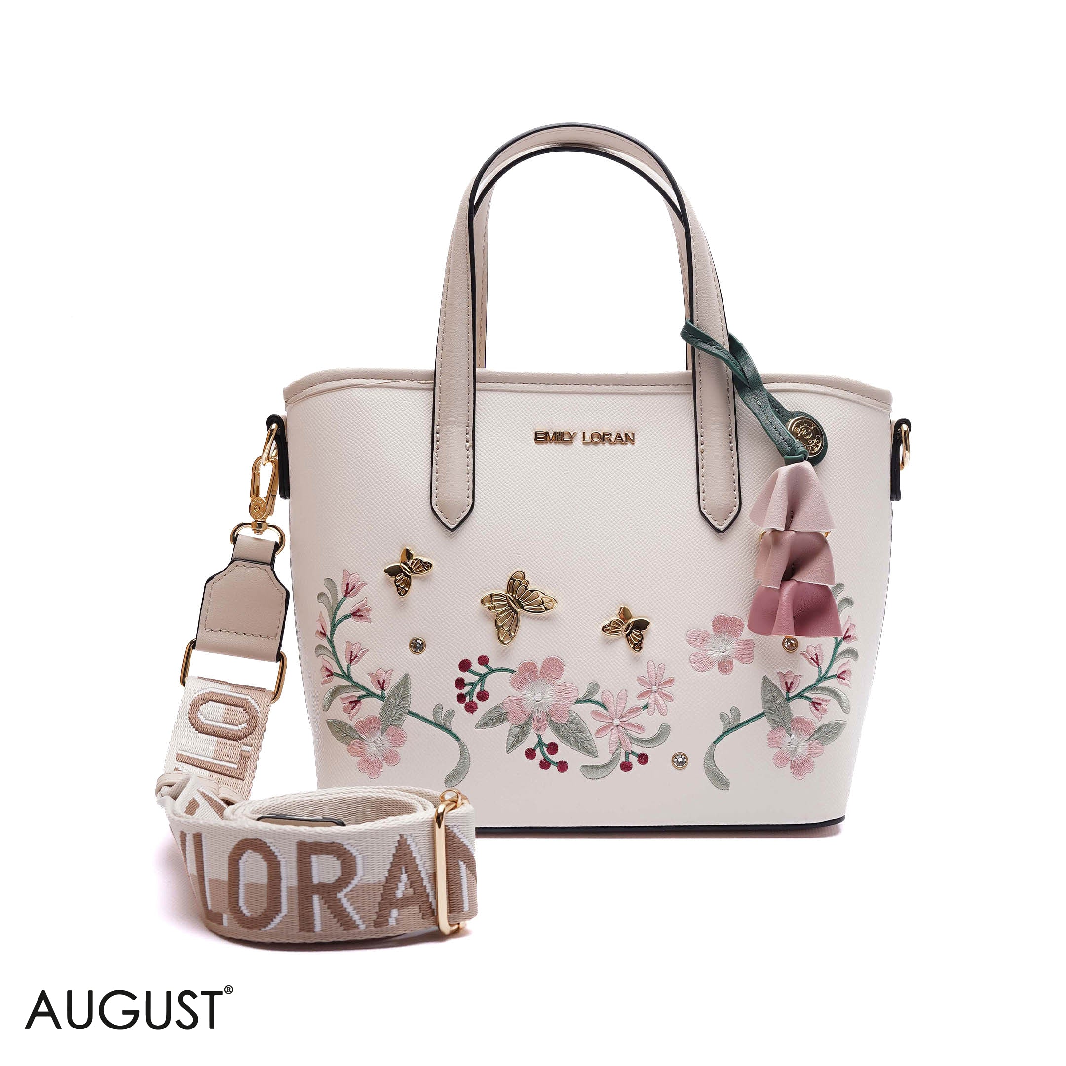 EMBROIDERED FLORAL HANDBAG