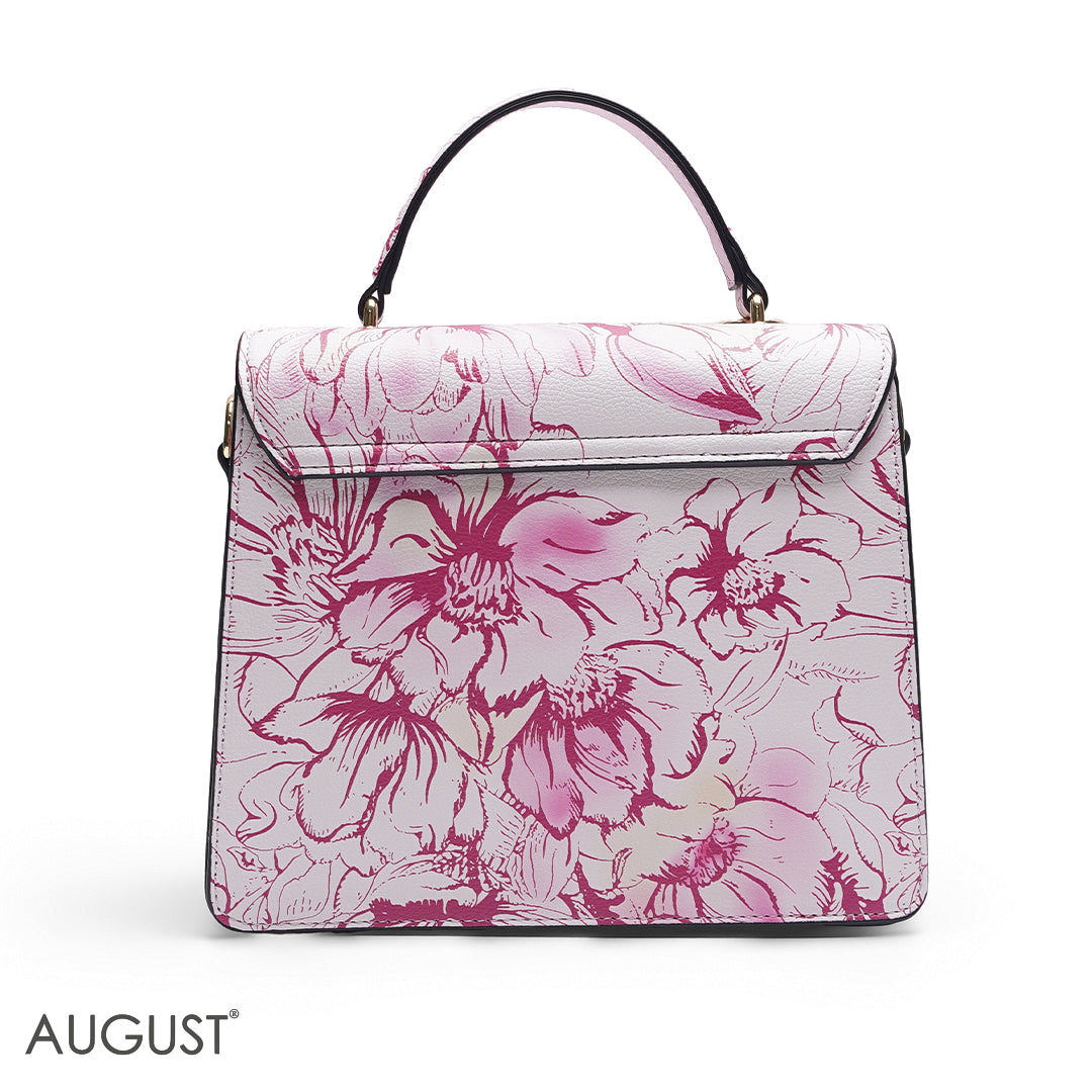 PINK FLORAL SATCHEL BAG