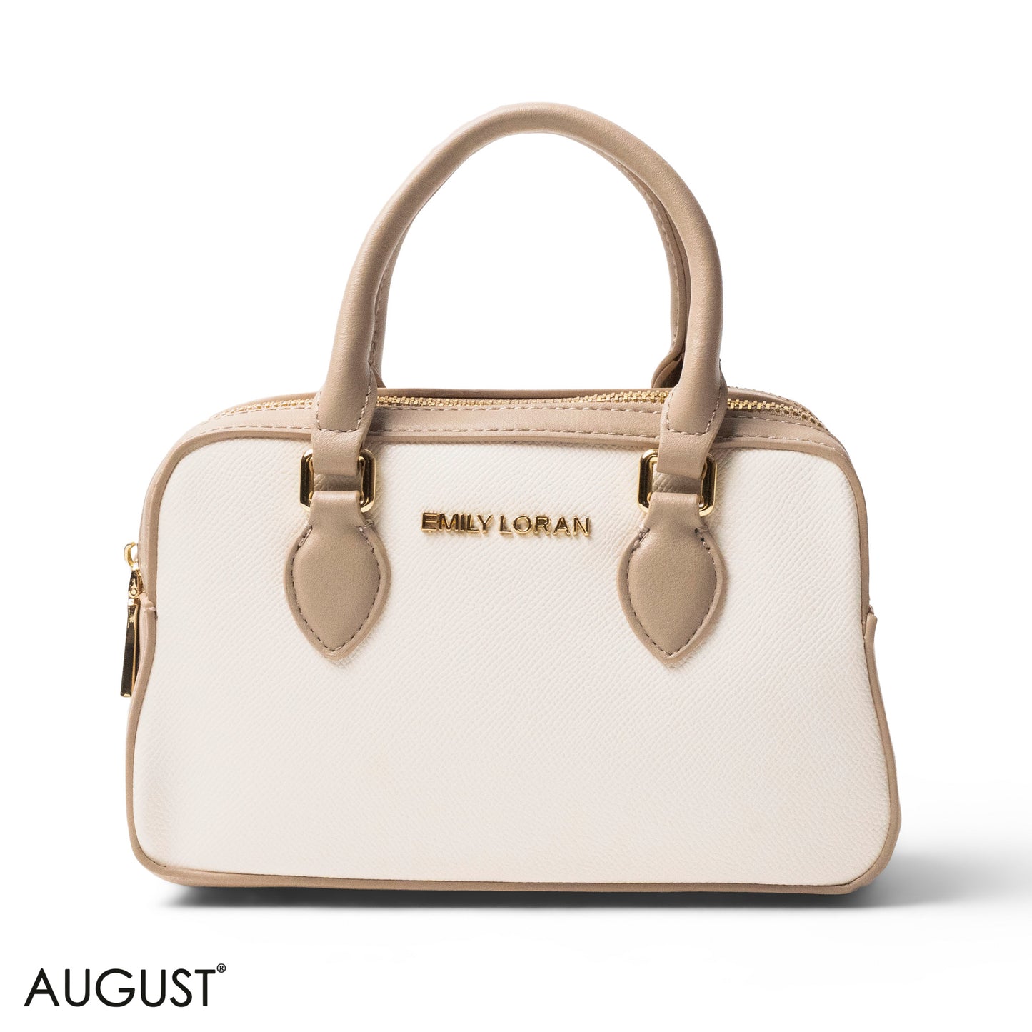 LEATHER HANDBAG WITH MINI WALLET WHITE -SMALL