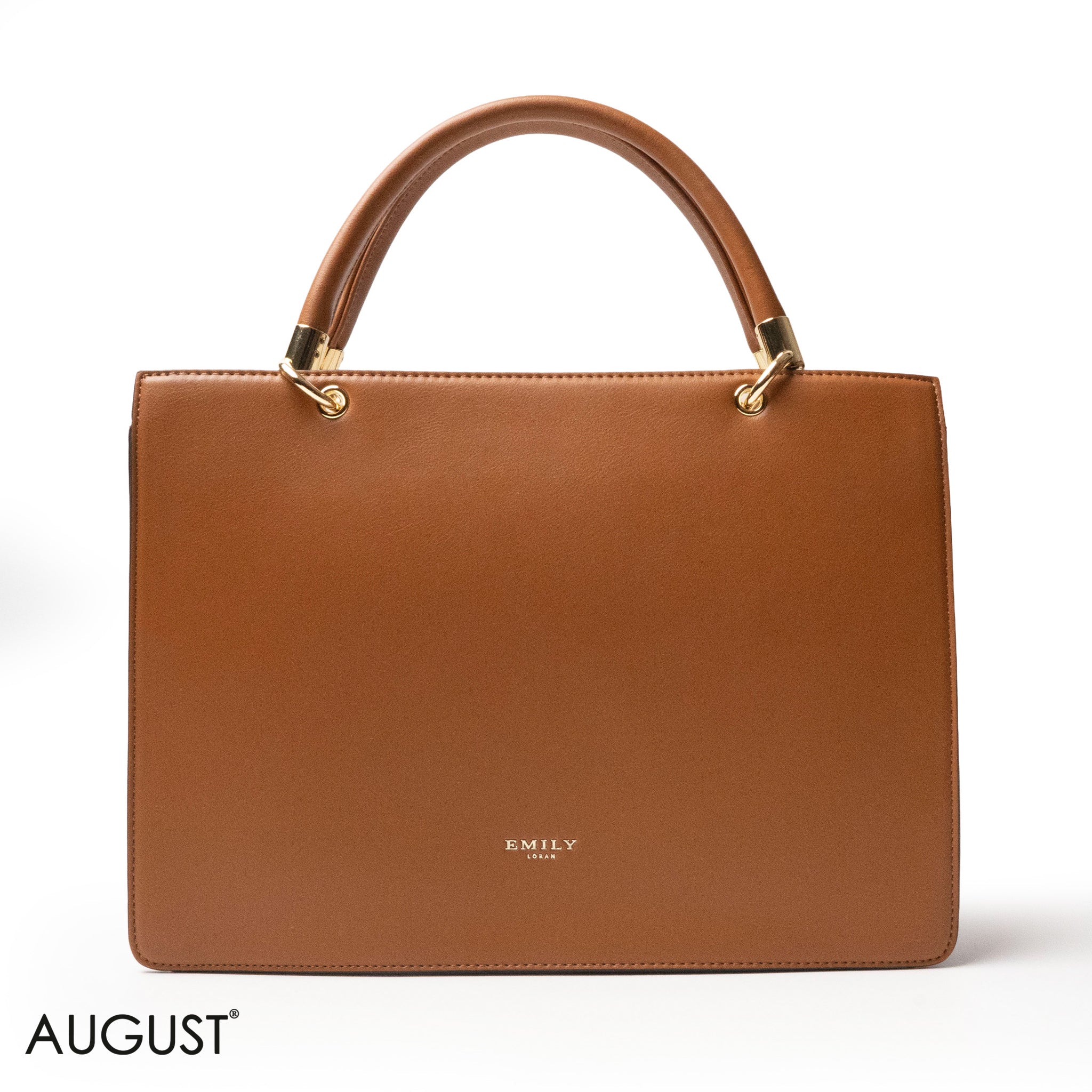 STRIPED NAVY LEATHER HANDBAG WITH FLAP - LARGE