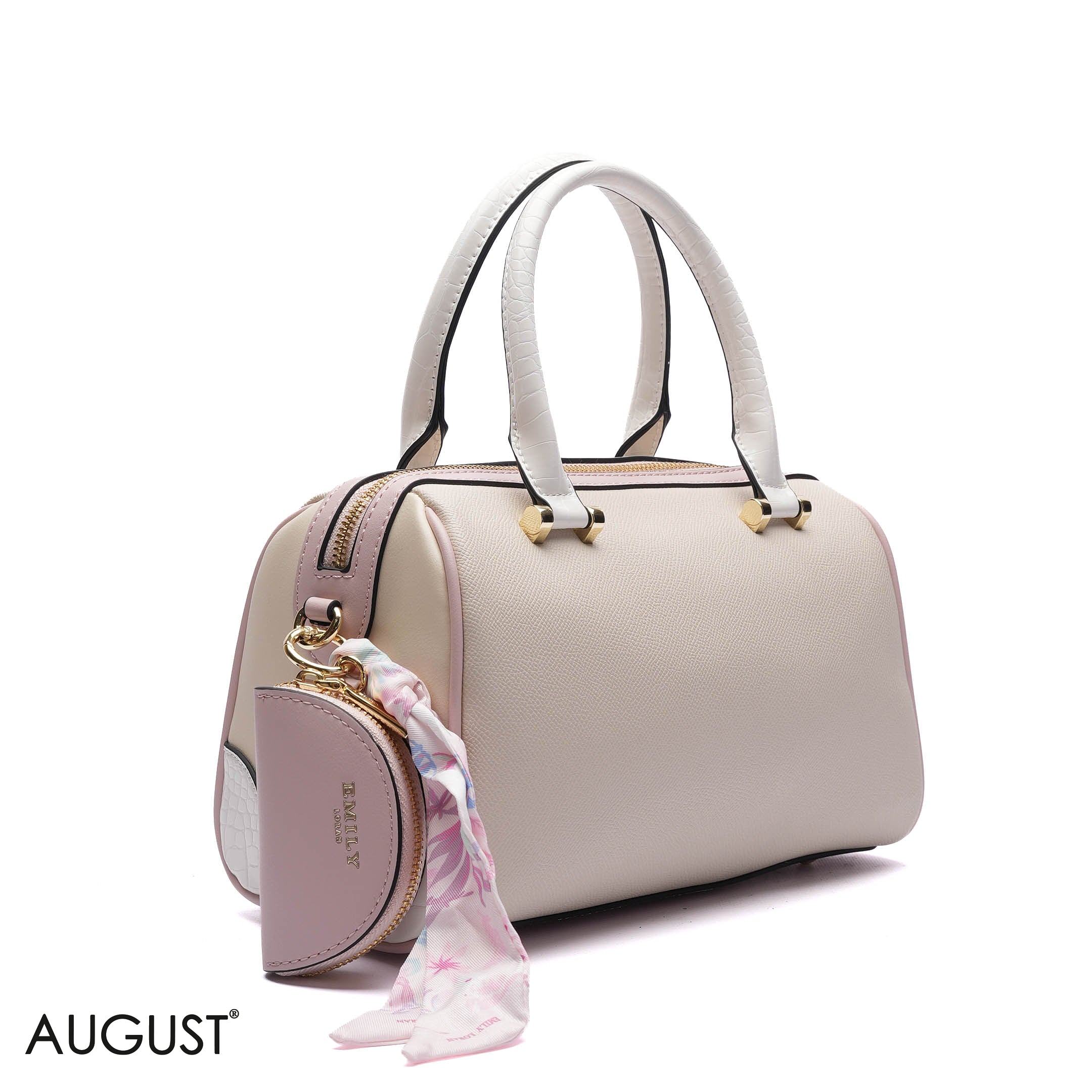 TEXTURED PANELLED BARREL BAG