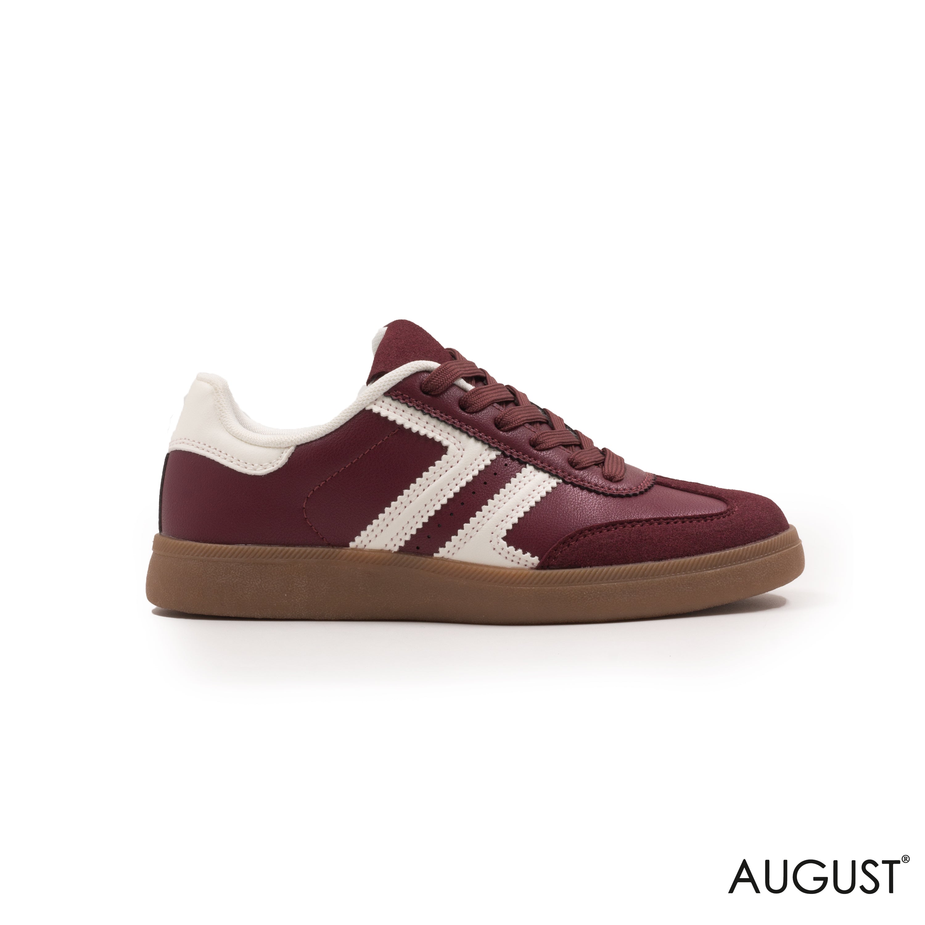 LEATHER,RUBBER SOLE,LACE-UP SNEAKER