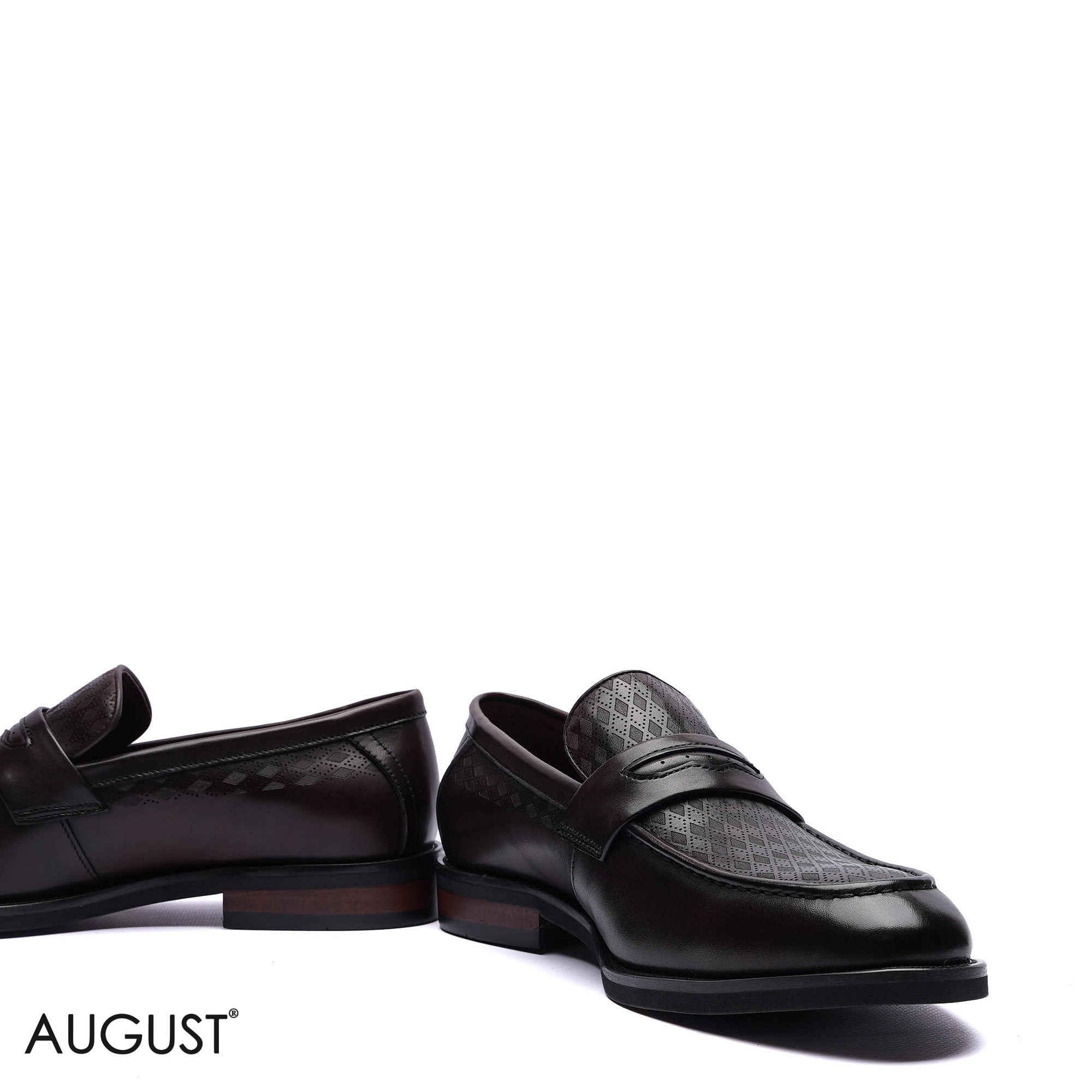 Premium Leather Textured Penny Loafers