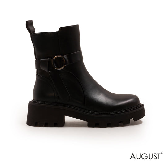 LEATHER ANKLE BOOTS WITH BUCKLES