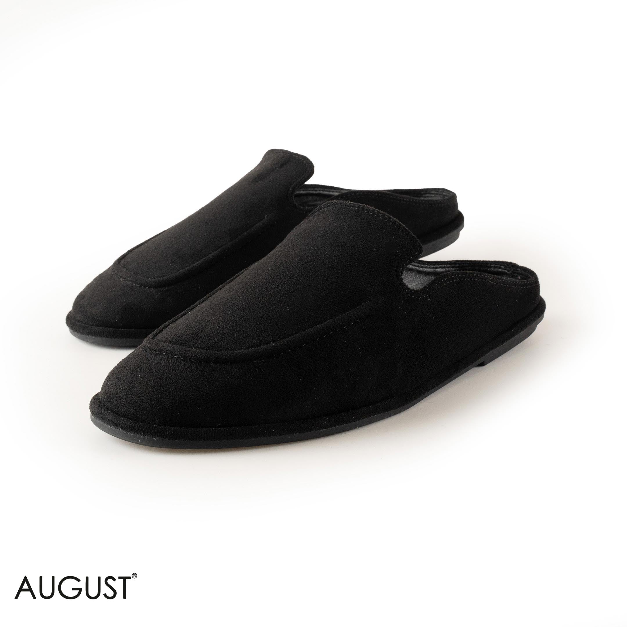 BLACK SUEDE LEATHER WITH THIN SLIPPERS