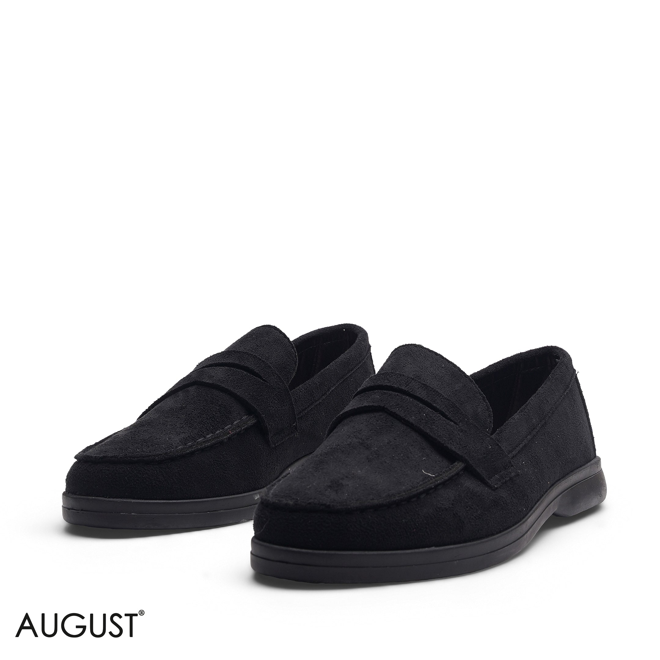 BLACK SUEDE LEATHER PENNY LOAFERS